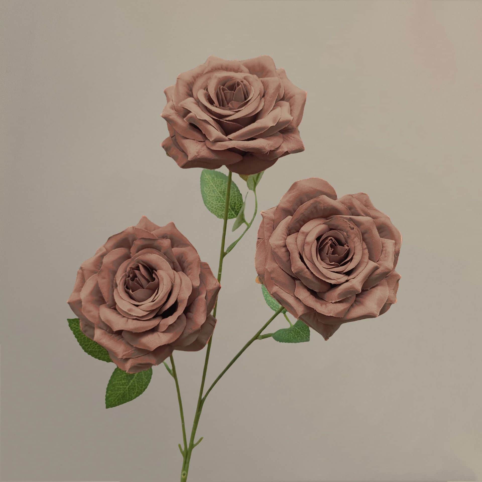 21 colors 3 heads diamond rose with leaves