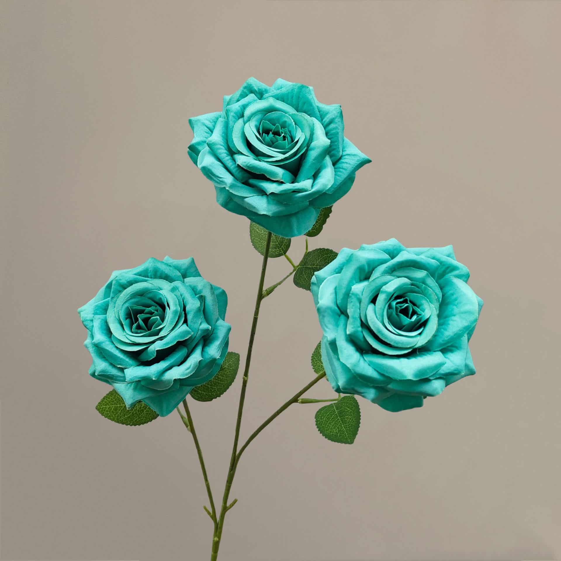 21 colors 3 heads diamond rose with leaves