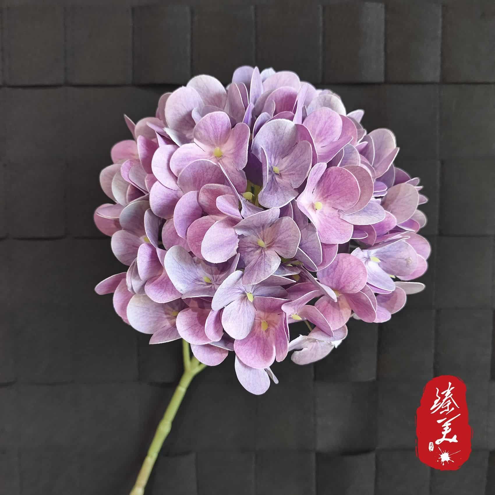 Purple color artificial flower event wedding flowers rose butterfly lily hydrangea fake flower