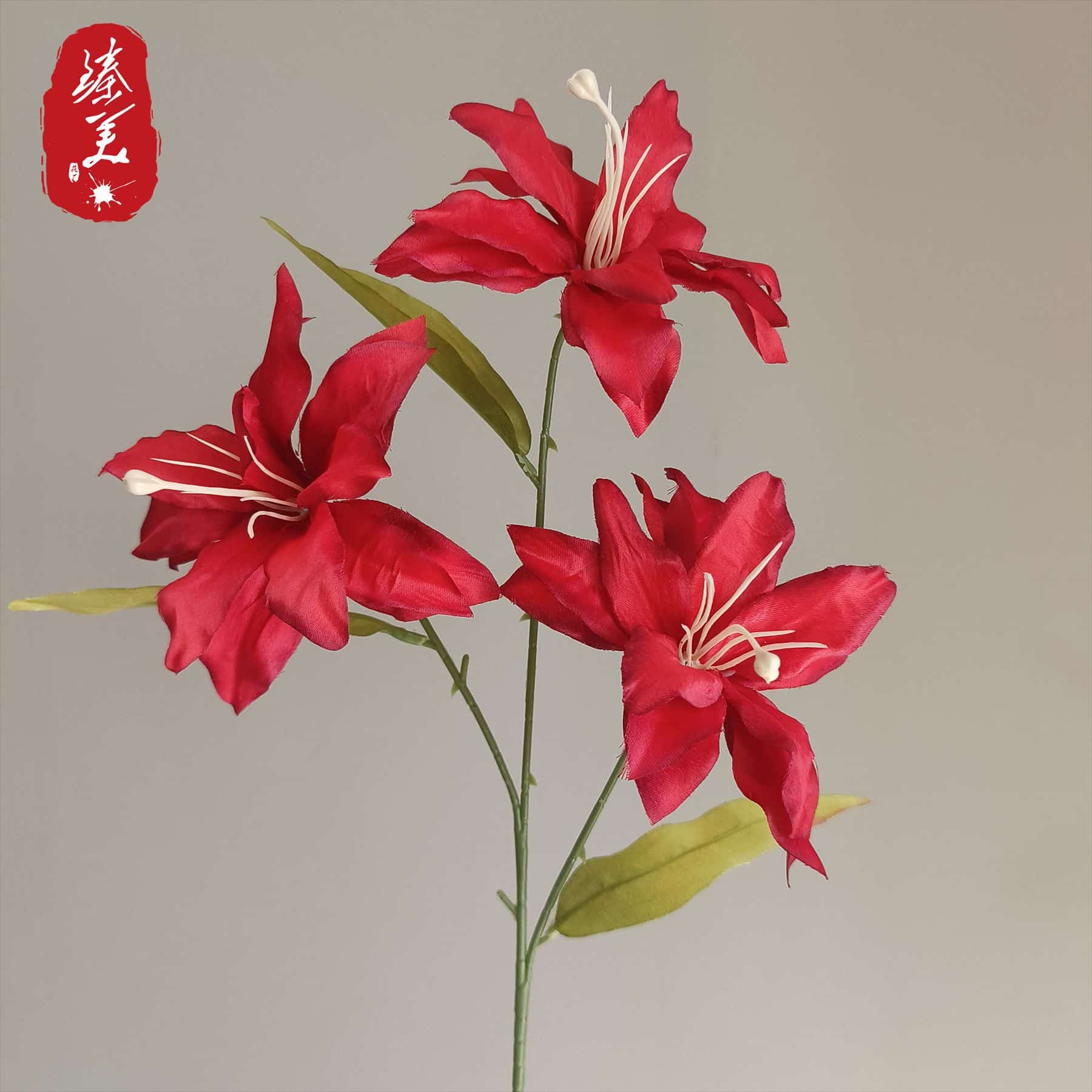 Red artificial flowers faux flower wedding flowers roses Phalaenopsis lily full star hydrangea 