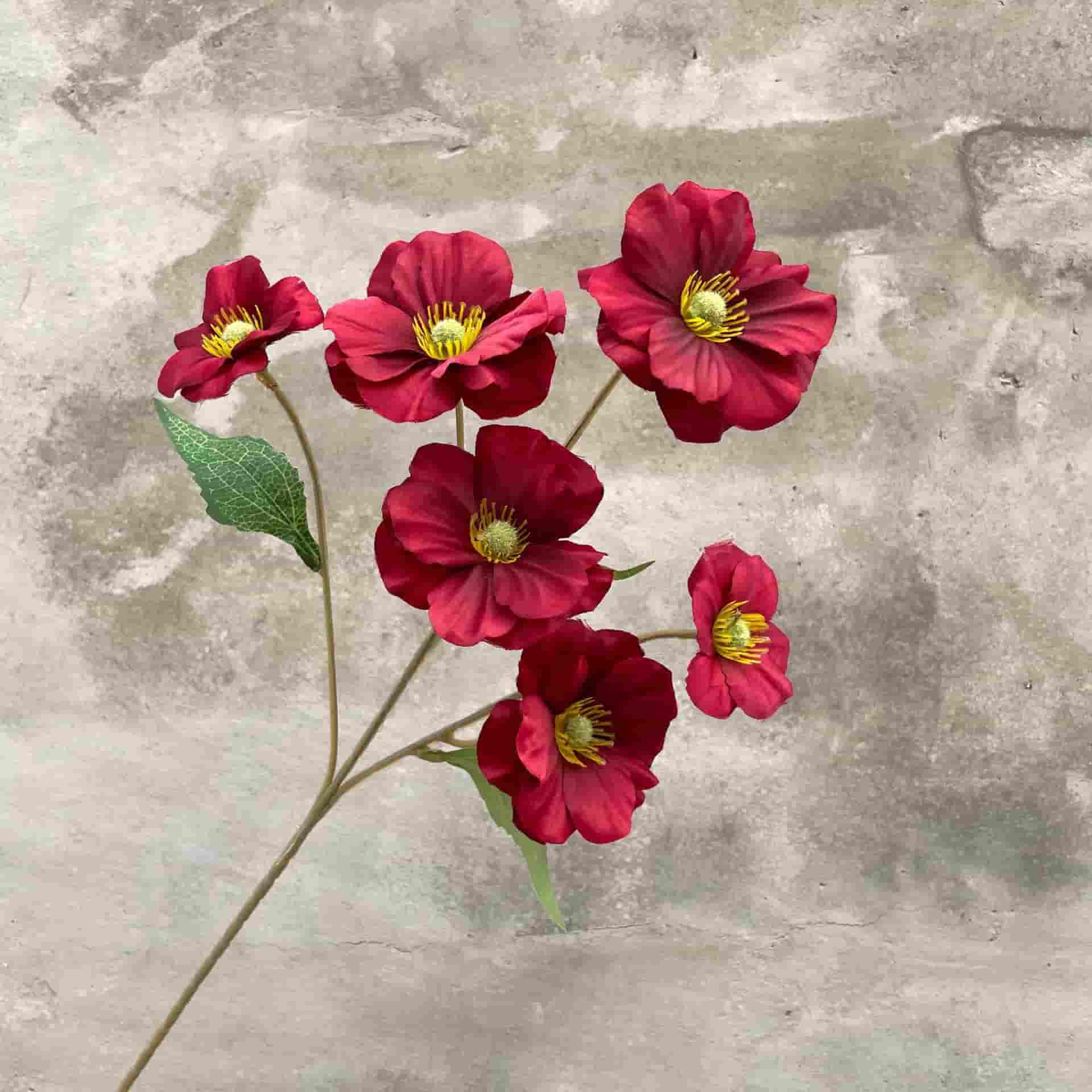 Red artificial flowers faux flower wedding flowers roses Phalaenopsis lily full star hydrangea 