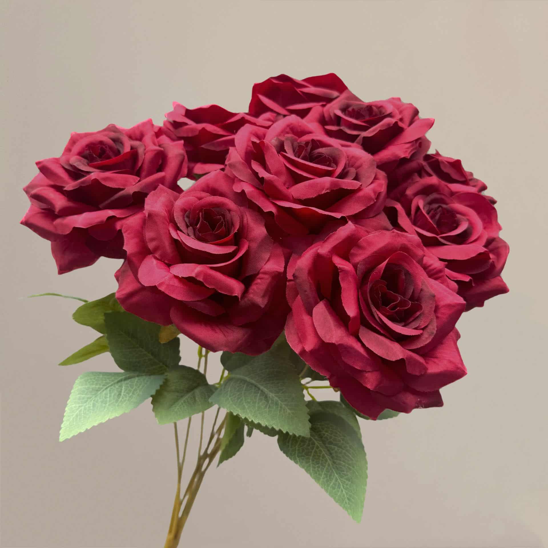 Dark red artificial flowers wedding flowers roses hydrangea lily fake flower arrangement
