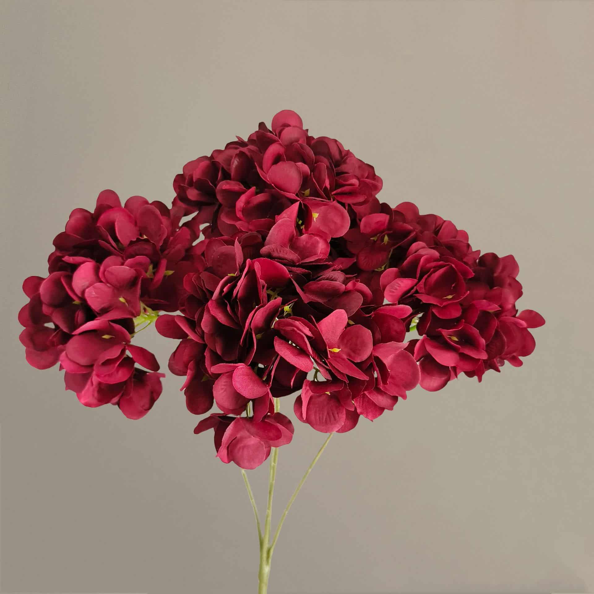 Dark red artificial flowers wedding flowers roses hydrangea lily fake flower arrangement
