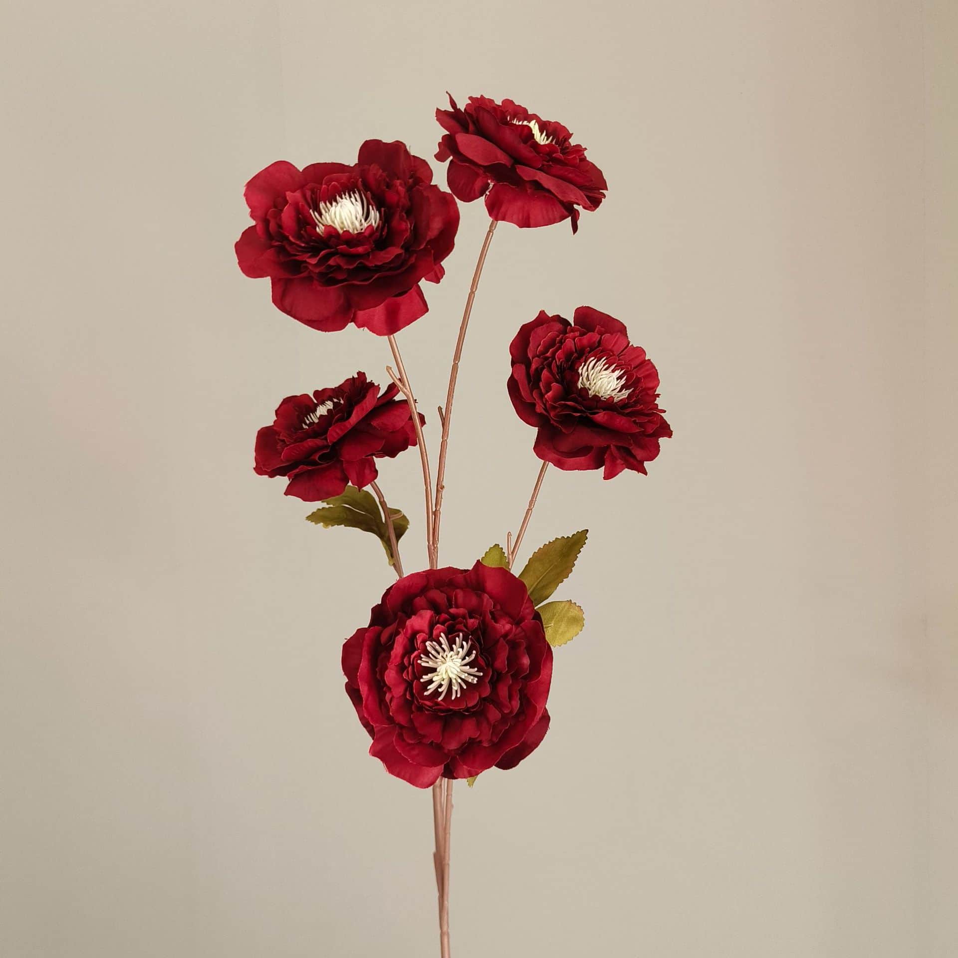 Dark red artificial flowers wedding flowers roses hydrangea lily fake flower arrangement