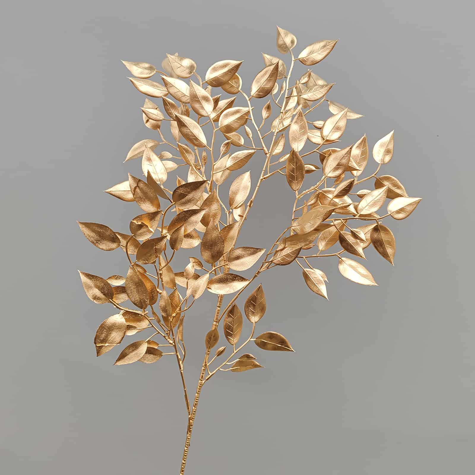 Gold artificial flower arrangement gold leaves gold color faux flower 