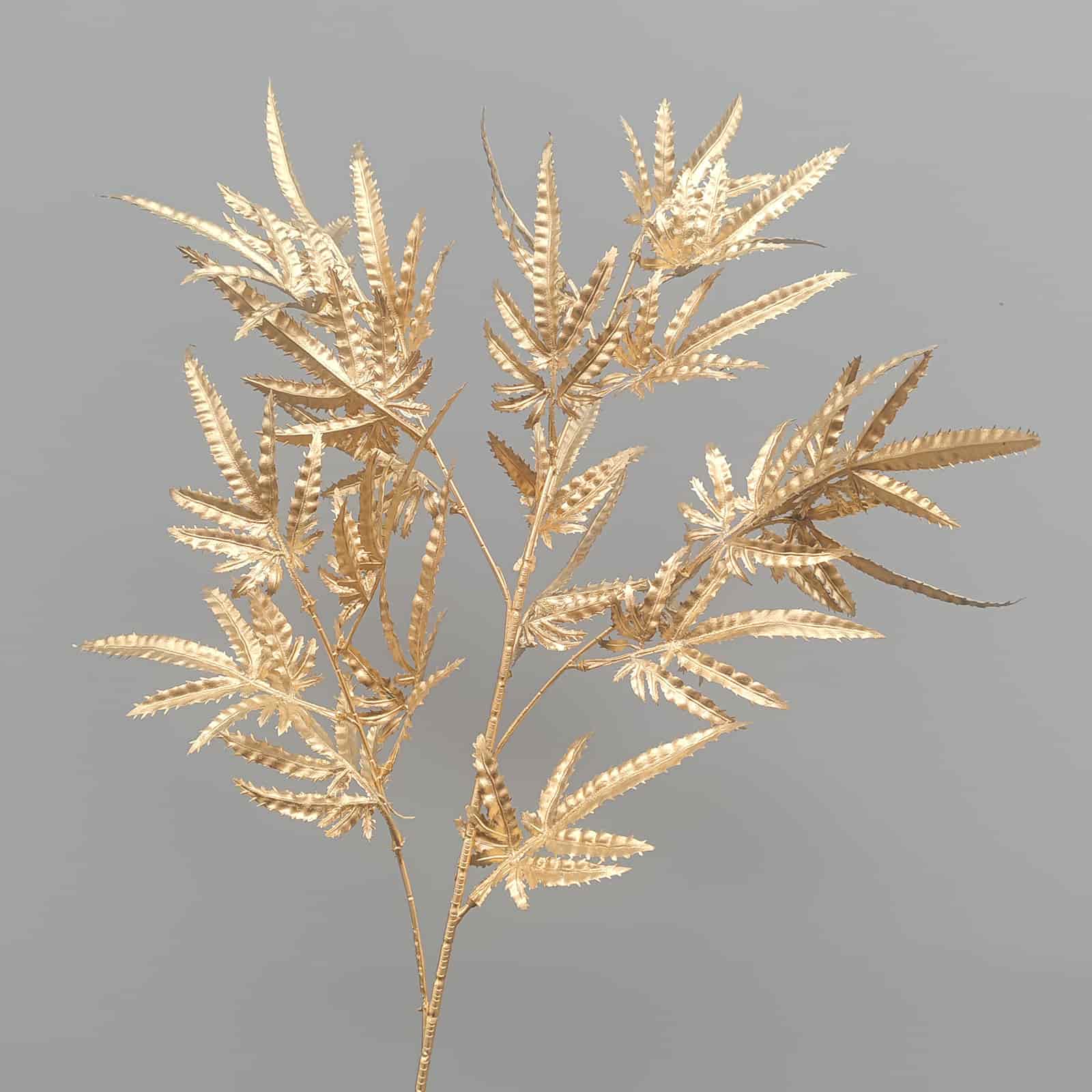 Gold artificial flower arrangement gold leaves gold color faux flower 