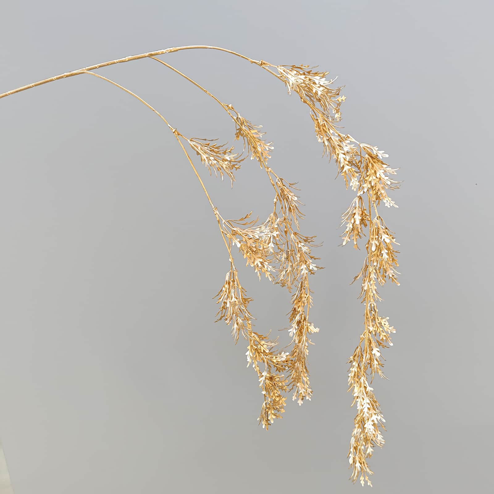Gold artificial flower arrangement gold leaves gold color faux flower 