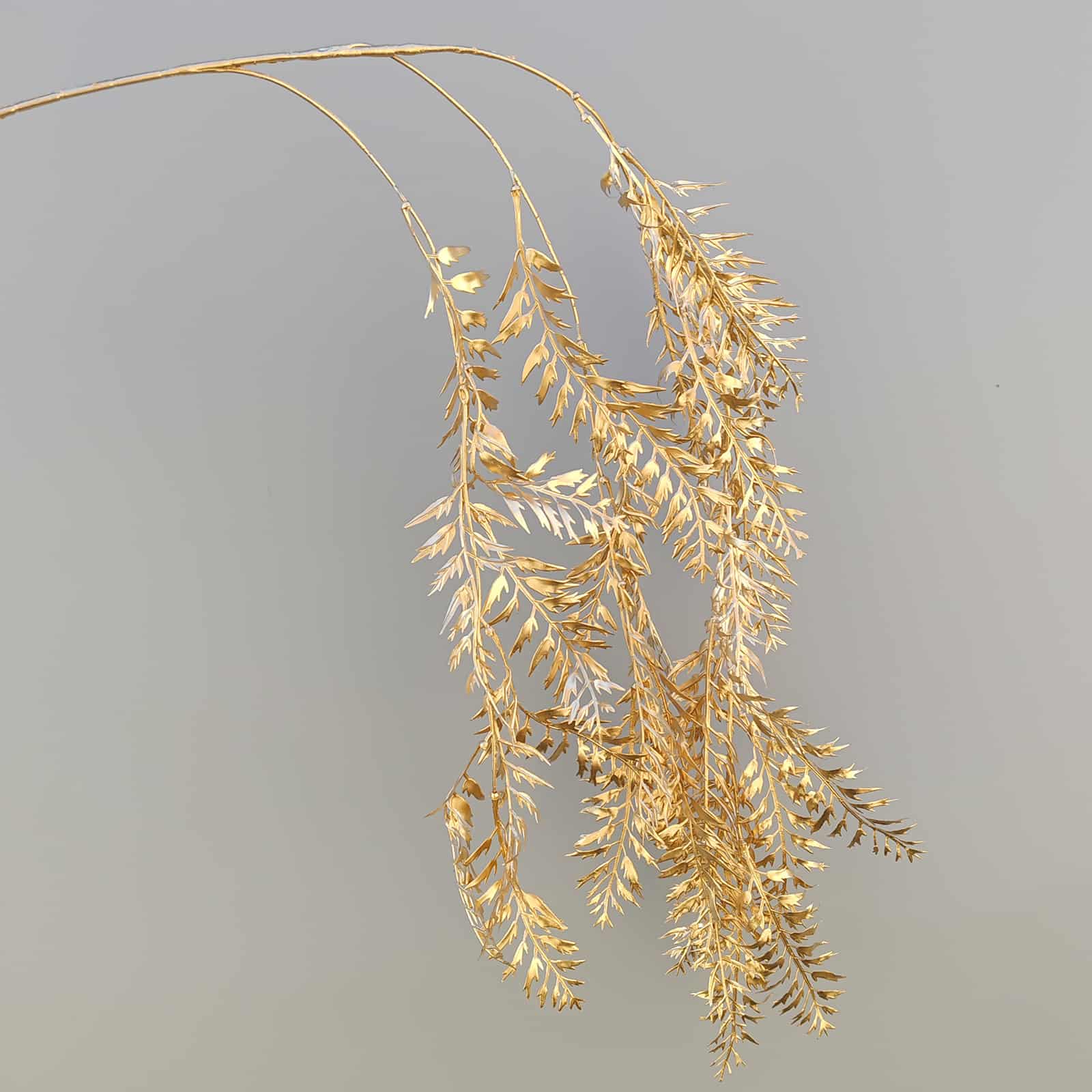 Gold artificial flower arrangement gold leaves gold color faux flower 