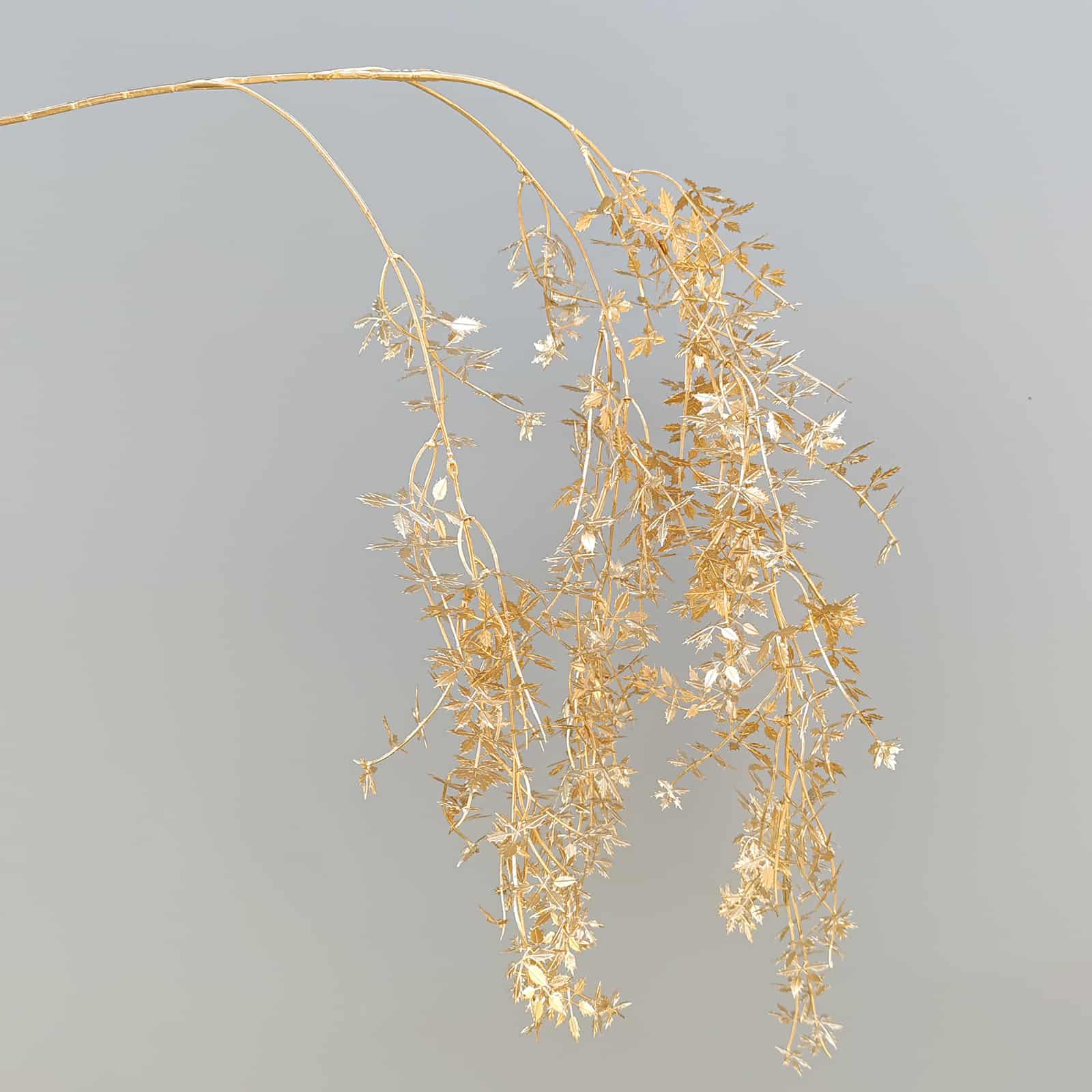Gold artificial flower arrangement gold leaves gold color faux flower 