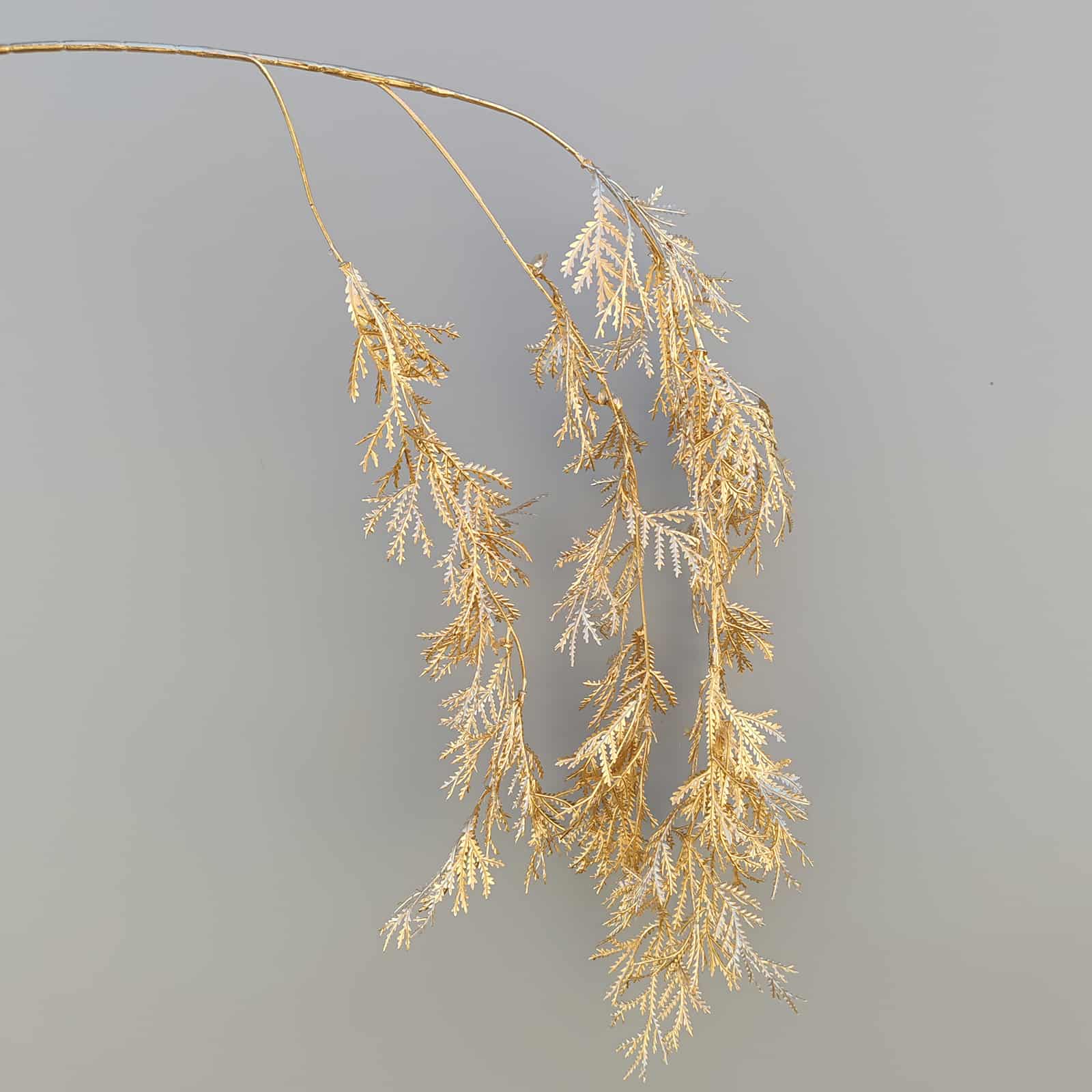 Gold artificial flower arrangement gold leaves gold color faux flower 