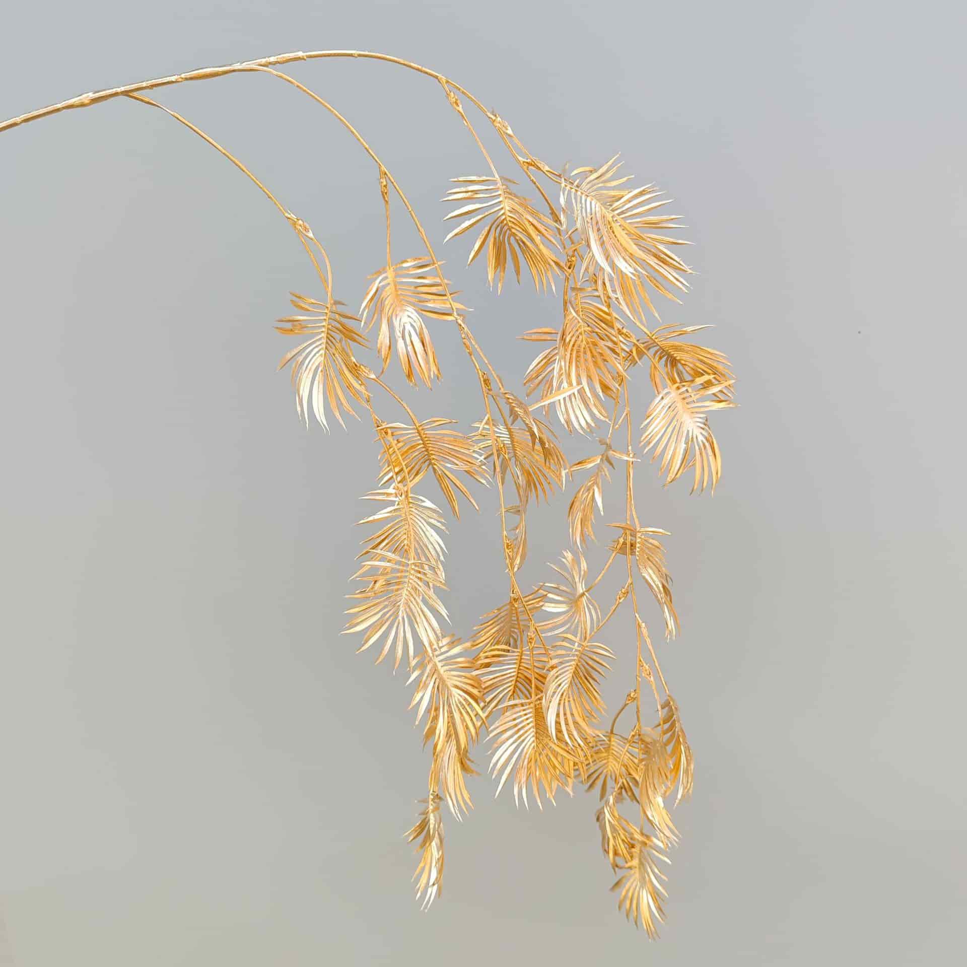 Gold artificial flower arrangement gold leaves gold color faux flower 
