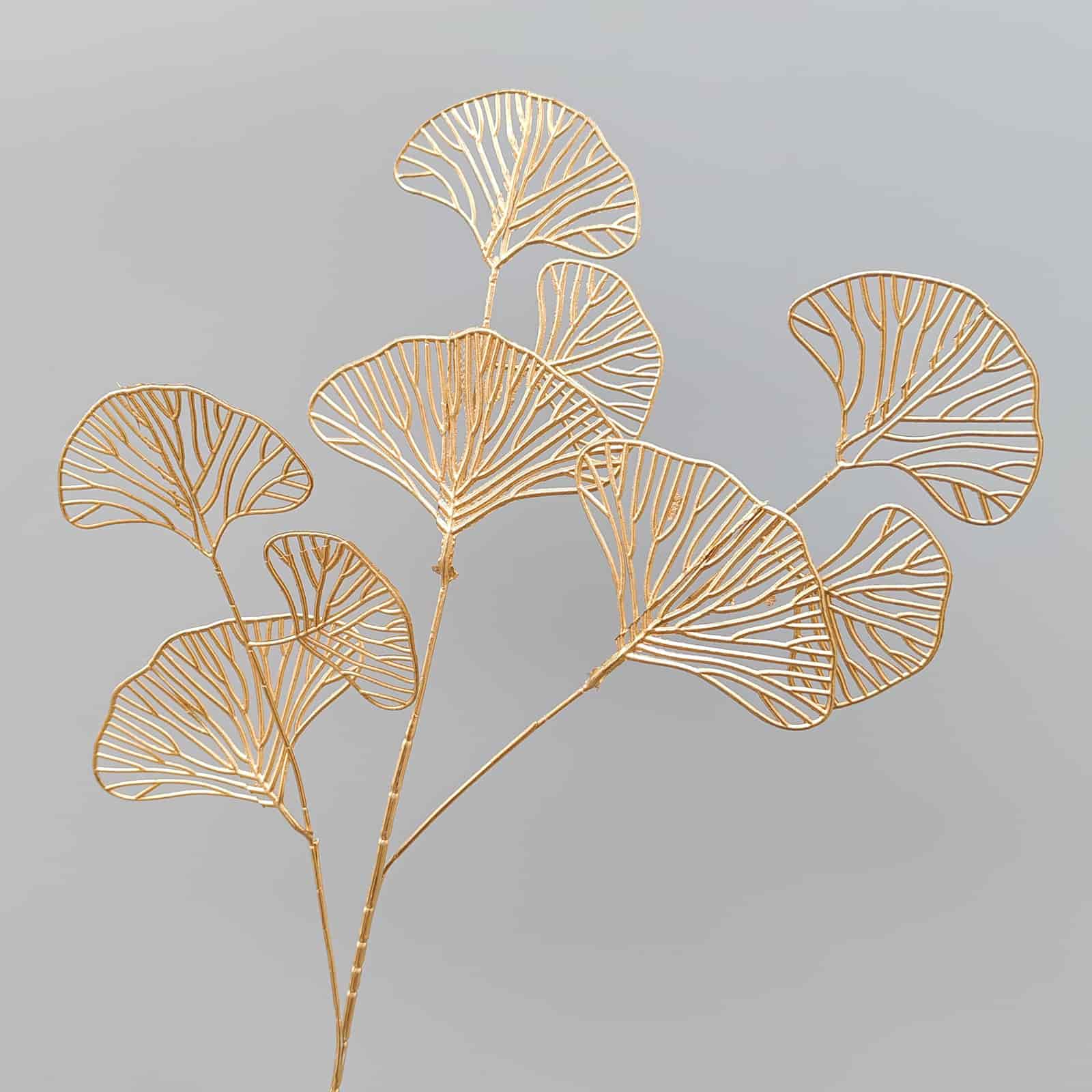 Gold artificial flower arrangement gold leaves gold color faux flower 