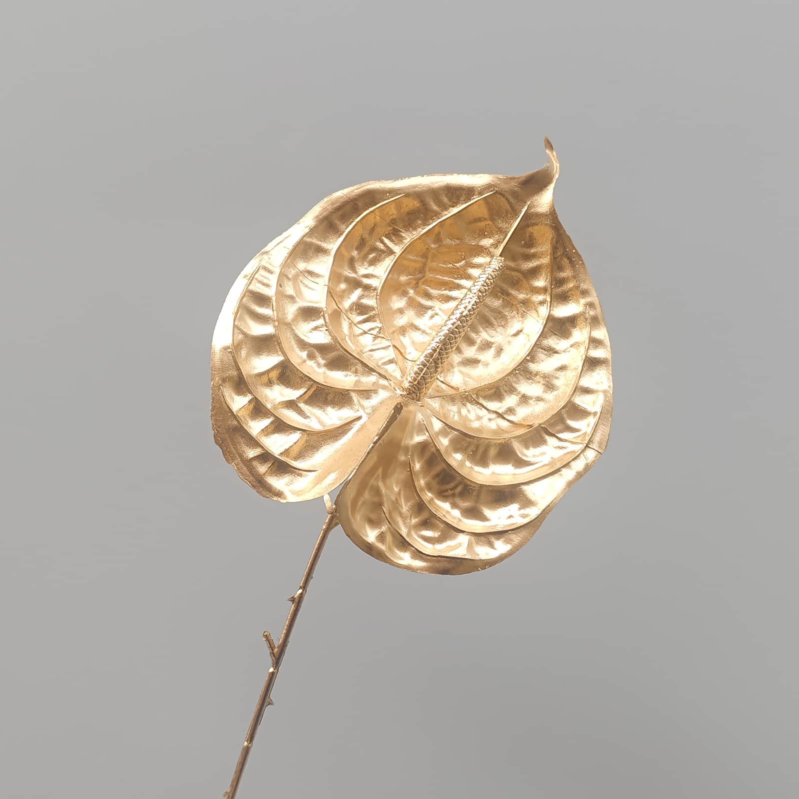 Gold artificial flower arrangement gold leaves gold color faux flower 