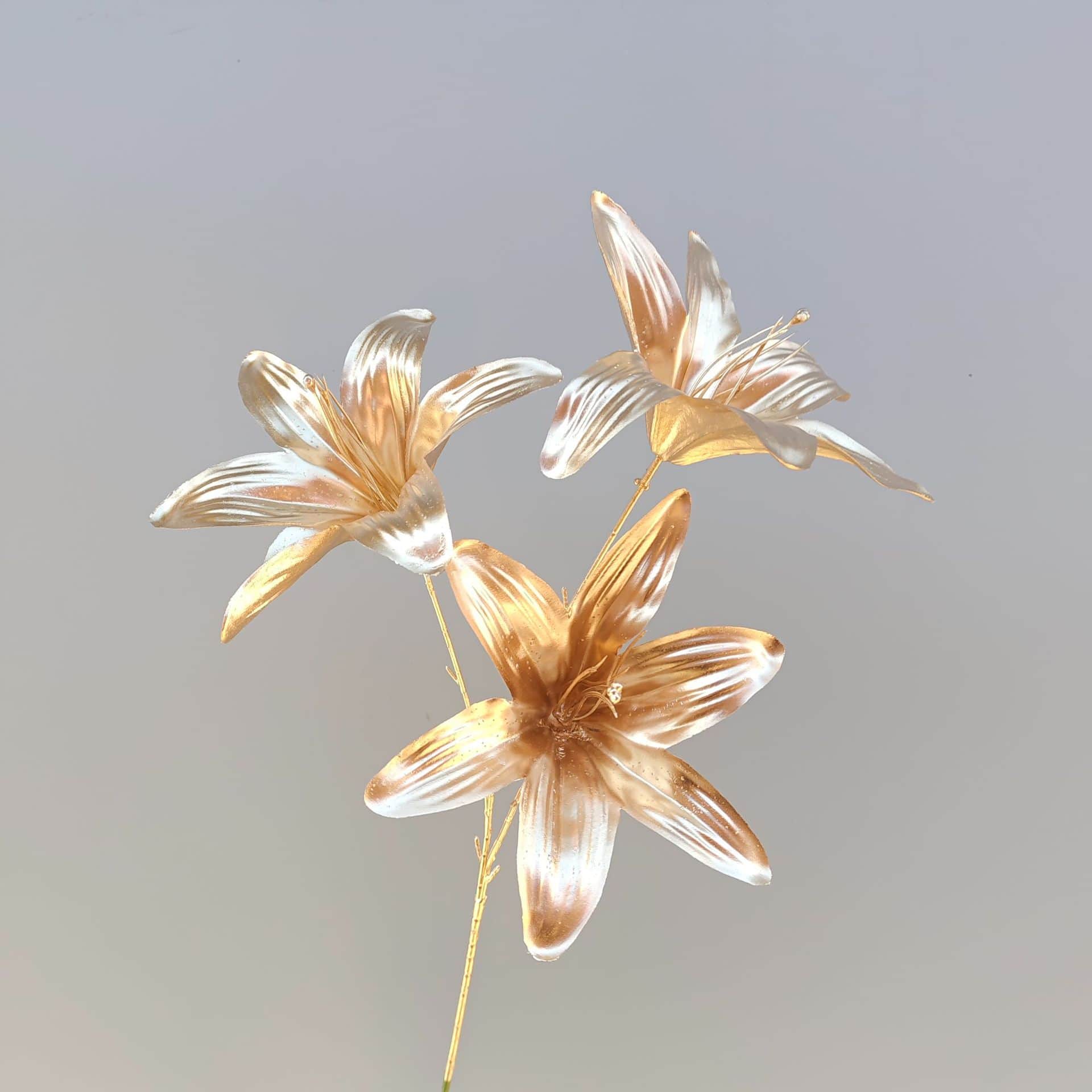 Gold artificial flower arrangement gold leaves gold color faux flower 