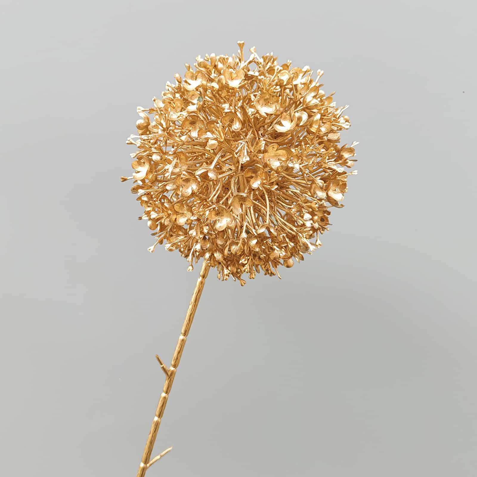 Gold artificial flower arrangement gold leaves gold color faux flower 