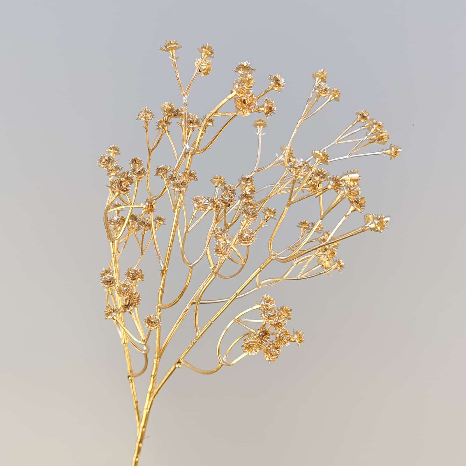 Gold artificial flower arrangement gold leaves gold color faux flower 