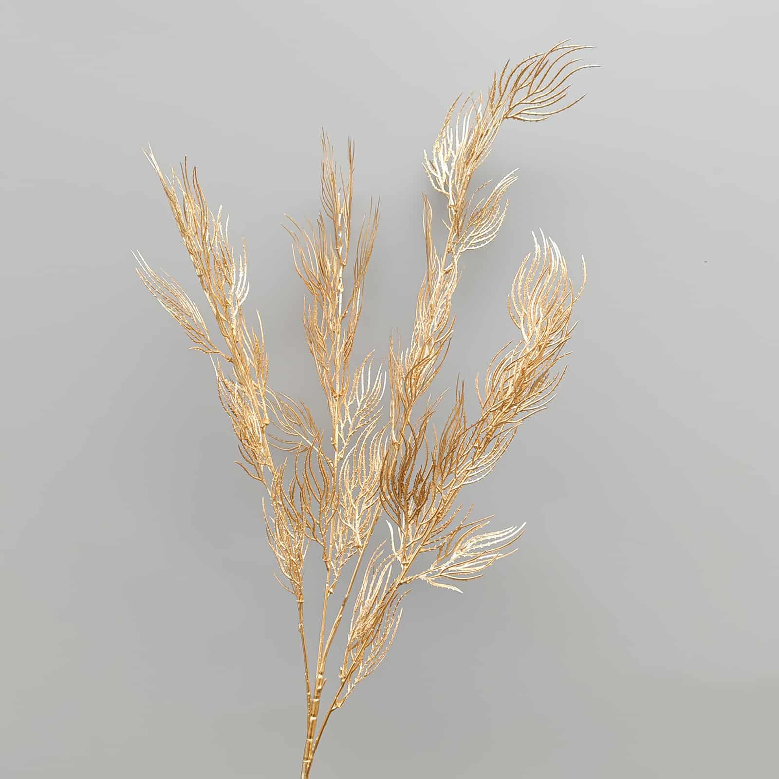 Gold artificial flower arrangement gold leaves gold color faux flower 