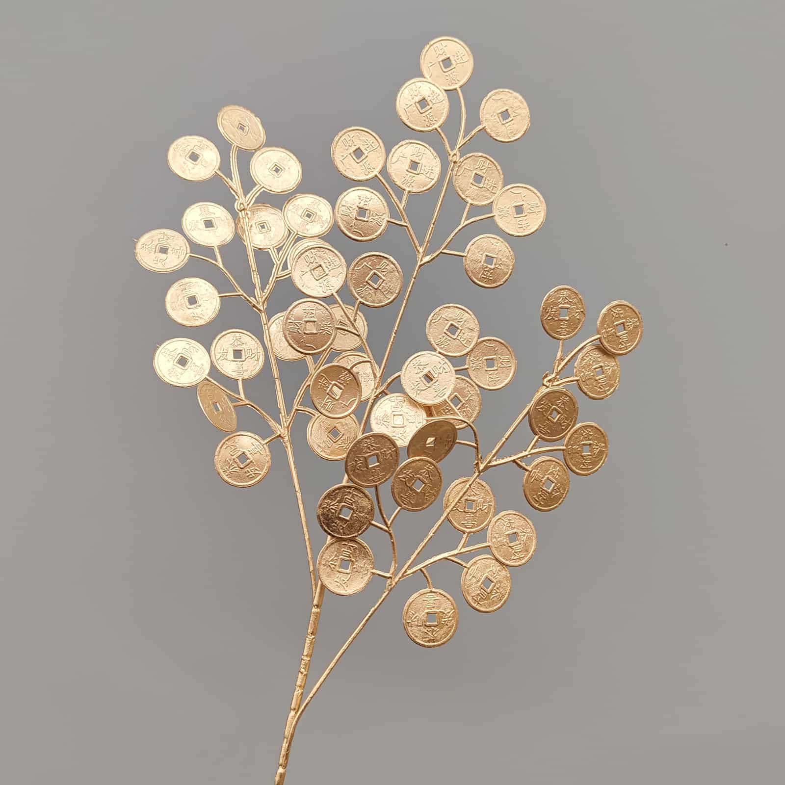 Gold artificial flower arrangement gold leaves gold color faux flower 