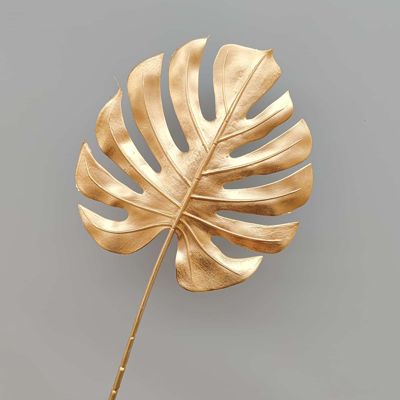 Gold artificial flower arrangement gold leaves gold color faux flower 