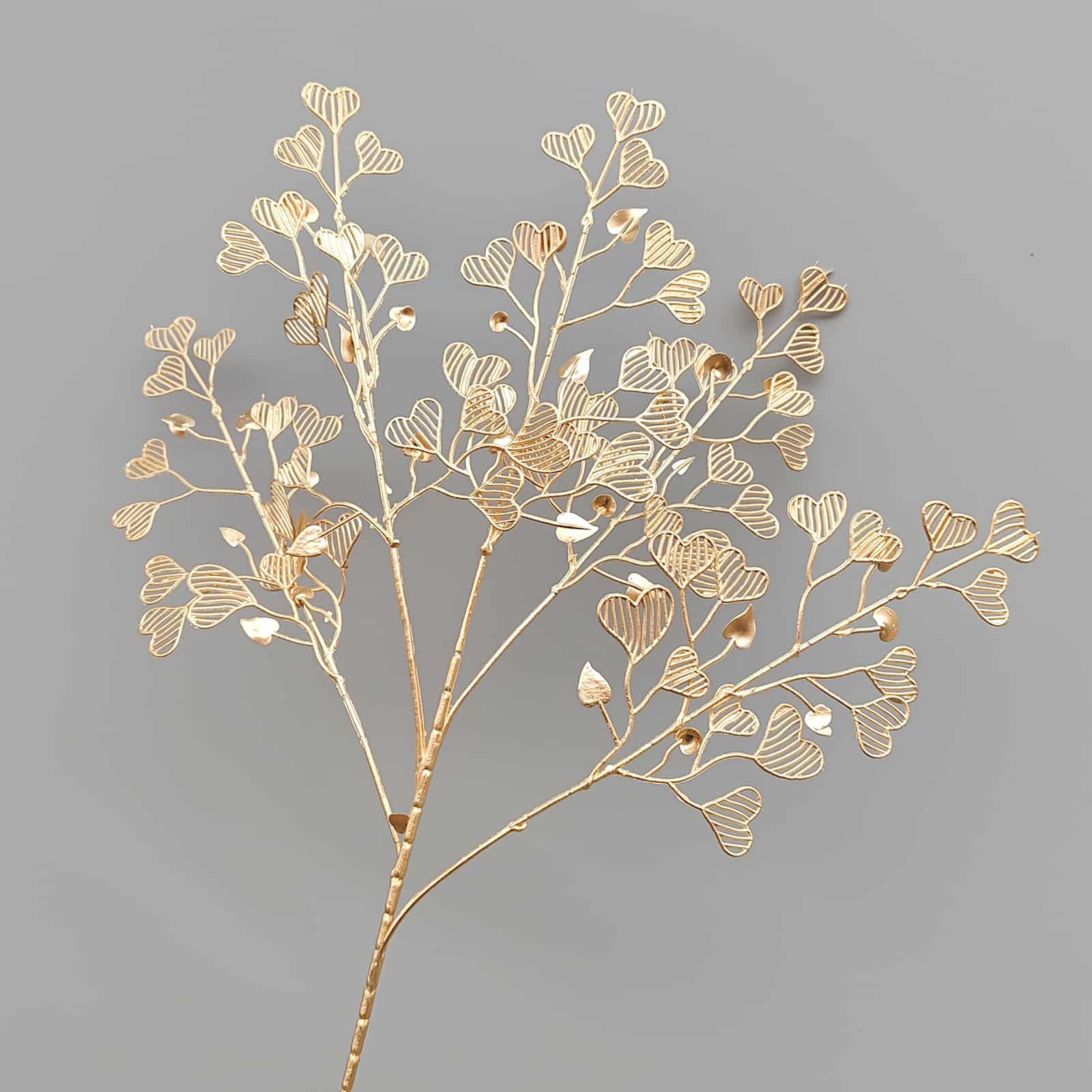 Gold artificial flower arrangement gold leaves gold color faux flower 