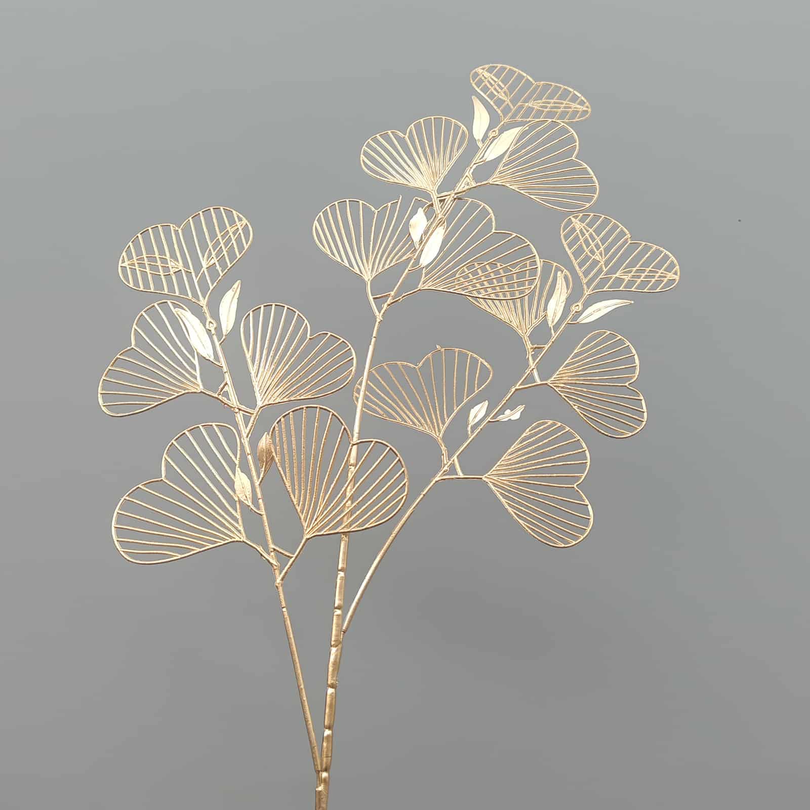 Gold artificial flower arrangement gold leaves gold color faux flower 