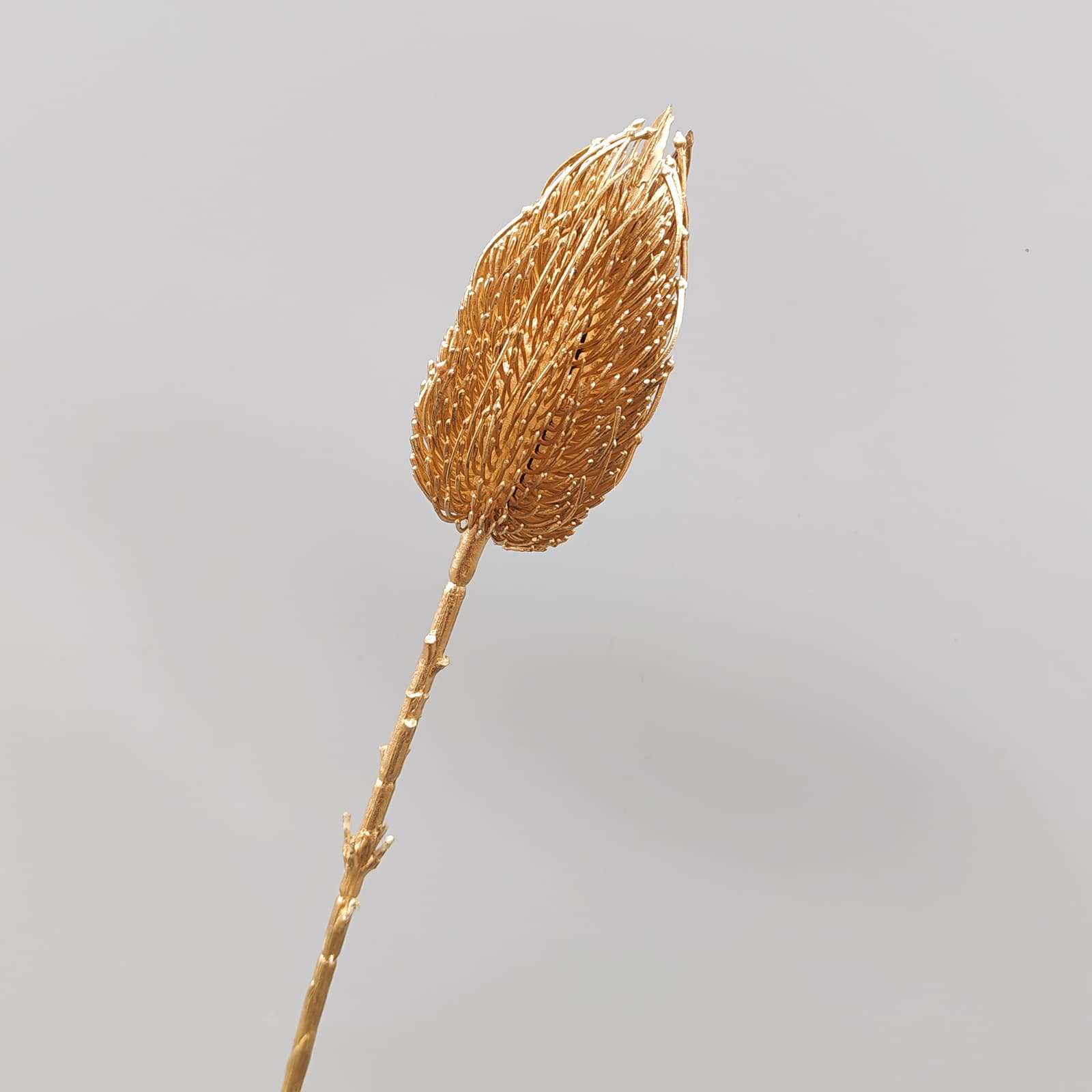 Gold artificial flower arrangement gold leaves gold color faux flower 