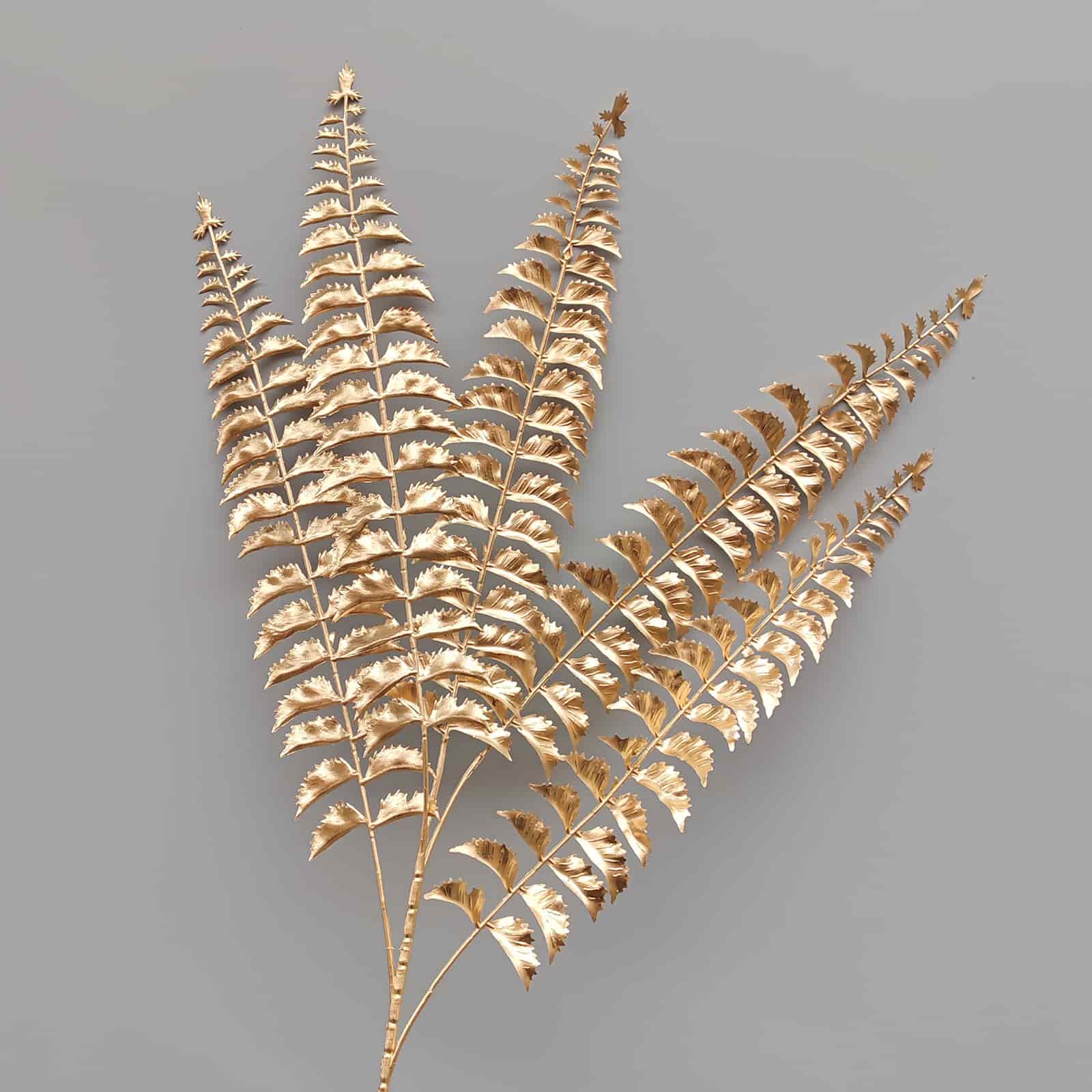 Gold artificial flower arrangement gold leaves gold color faux flower 
