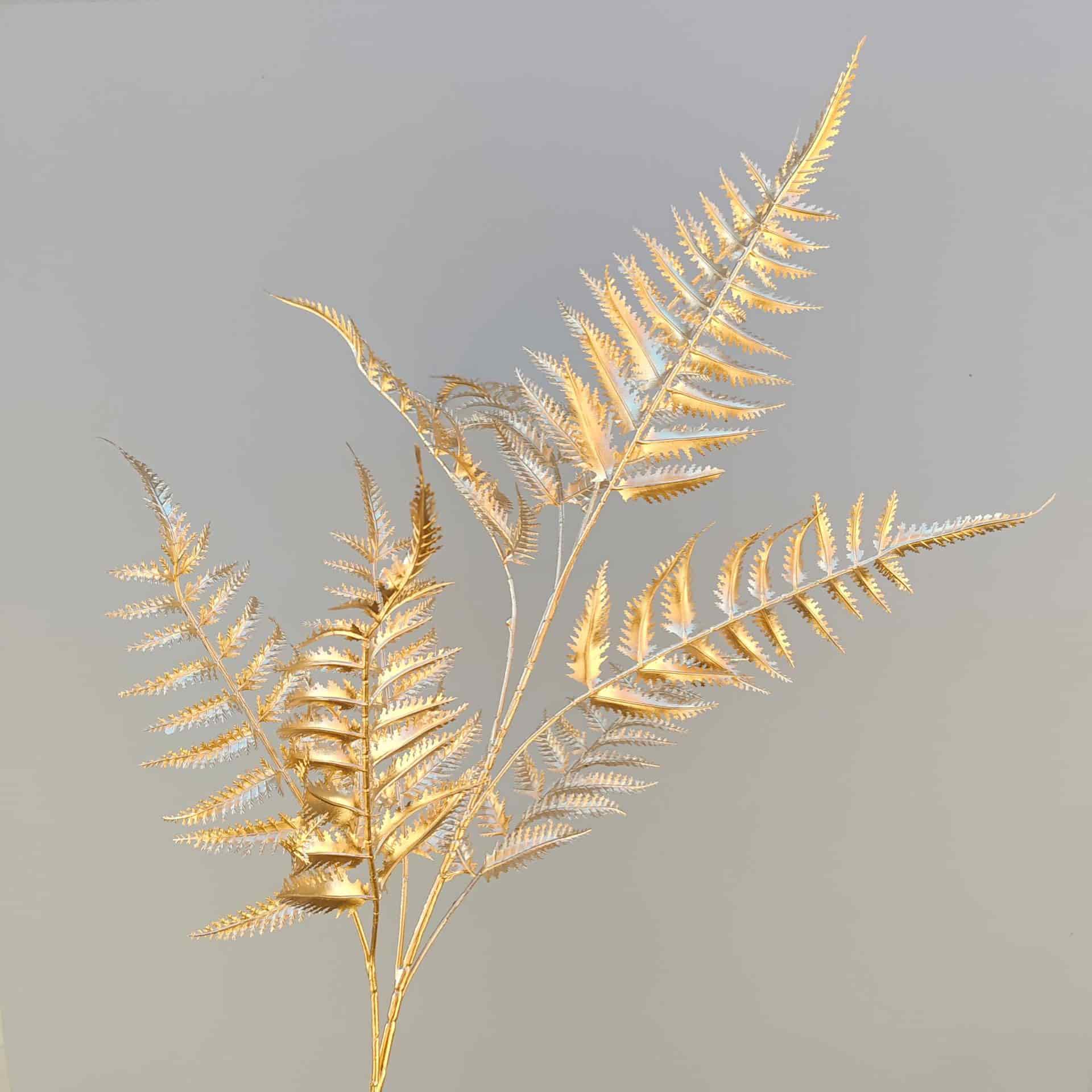 Gold artificial flower arrangement gold leaves gold color faux flower 