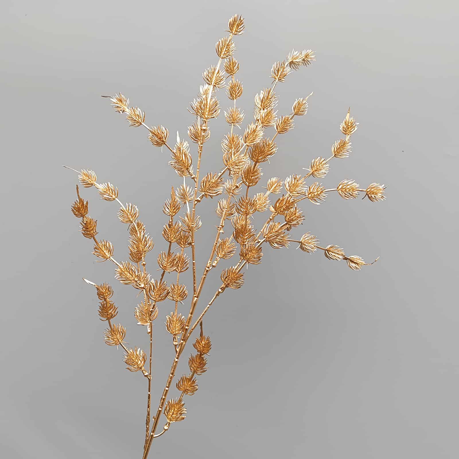 Gold artificial flower arrangement gold leaves gold color faux flower 