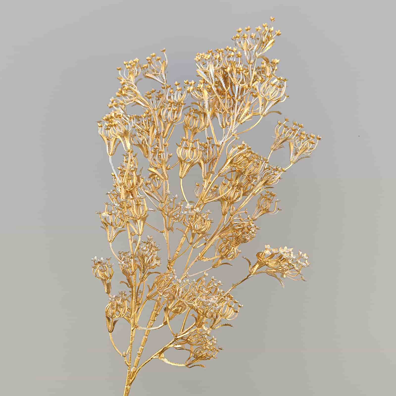 Gold artificial flower arrangement gold leaves gold color faux flower 
