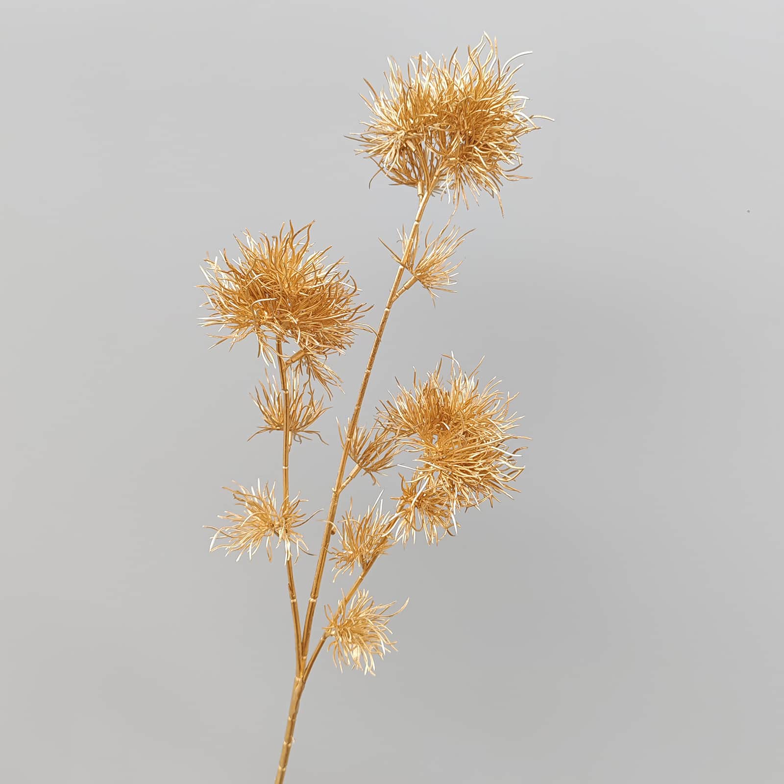 Gold artificial flower arrangement gold leaves gold color faux flower 