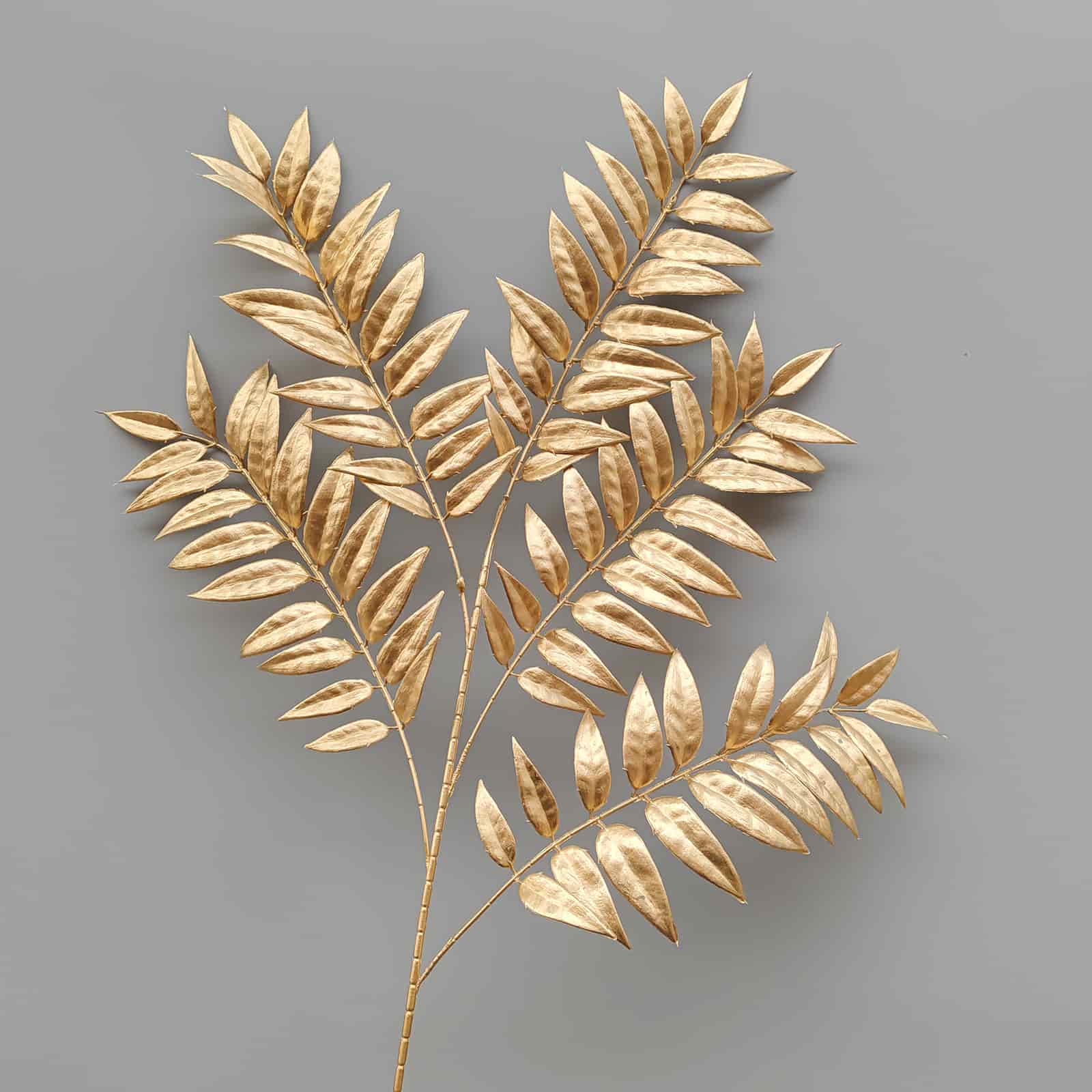 Gold artificial flower arrangement gold leaves gold color faux flower 