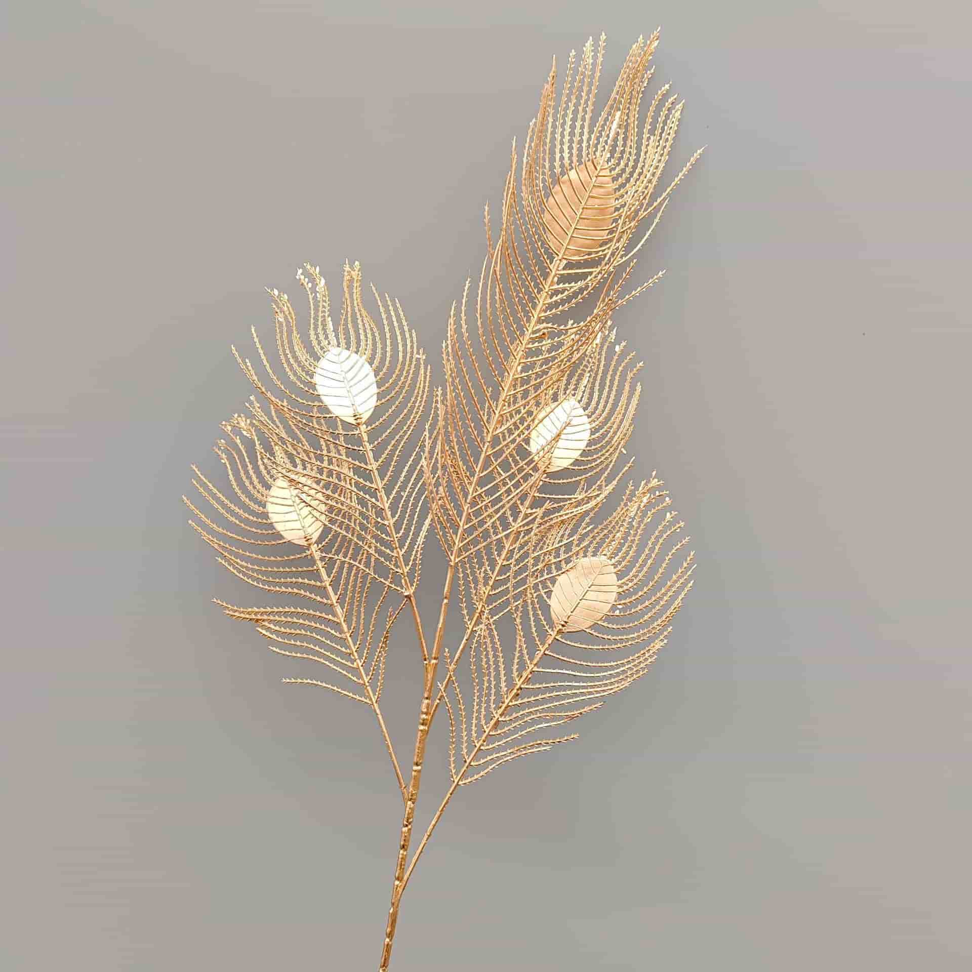 Gold artificial flower arrangement gold leaves gold color faux flower 