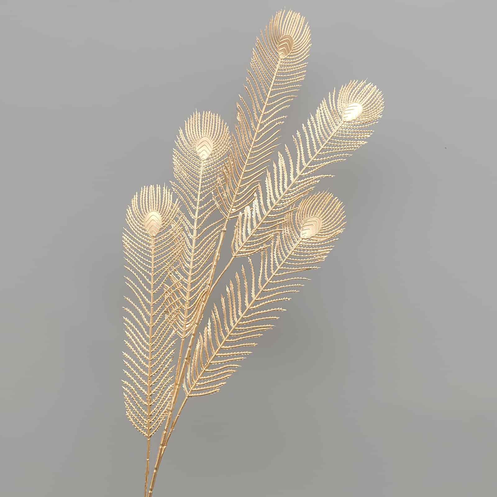 Gold artificial flower arrangement gold leaves gold color faux flower 