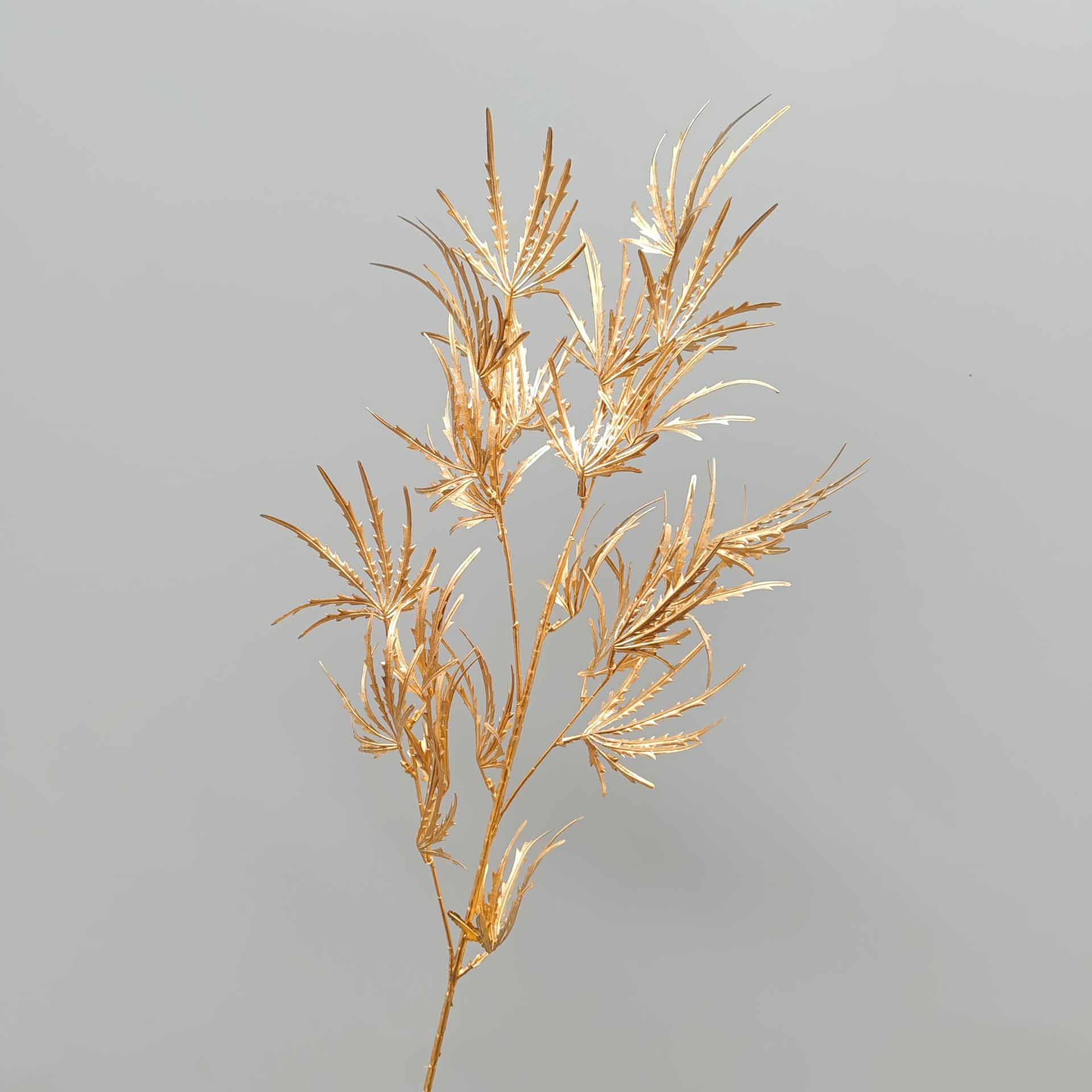 Gold artificial flower arrangement gold leaves gold color faux flower 