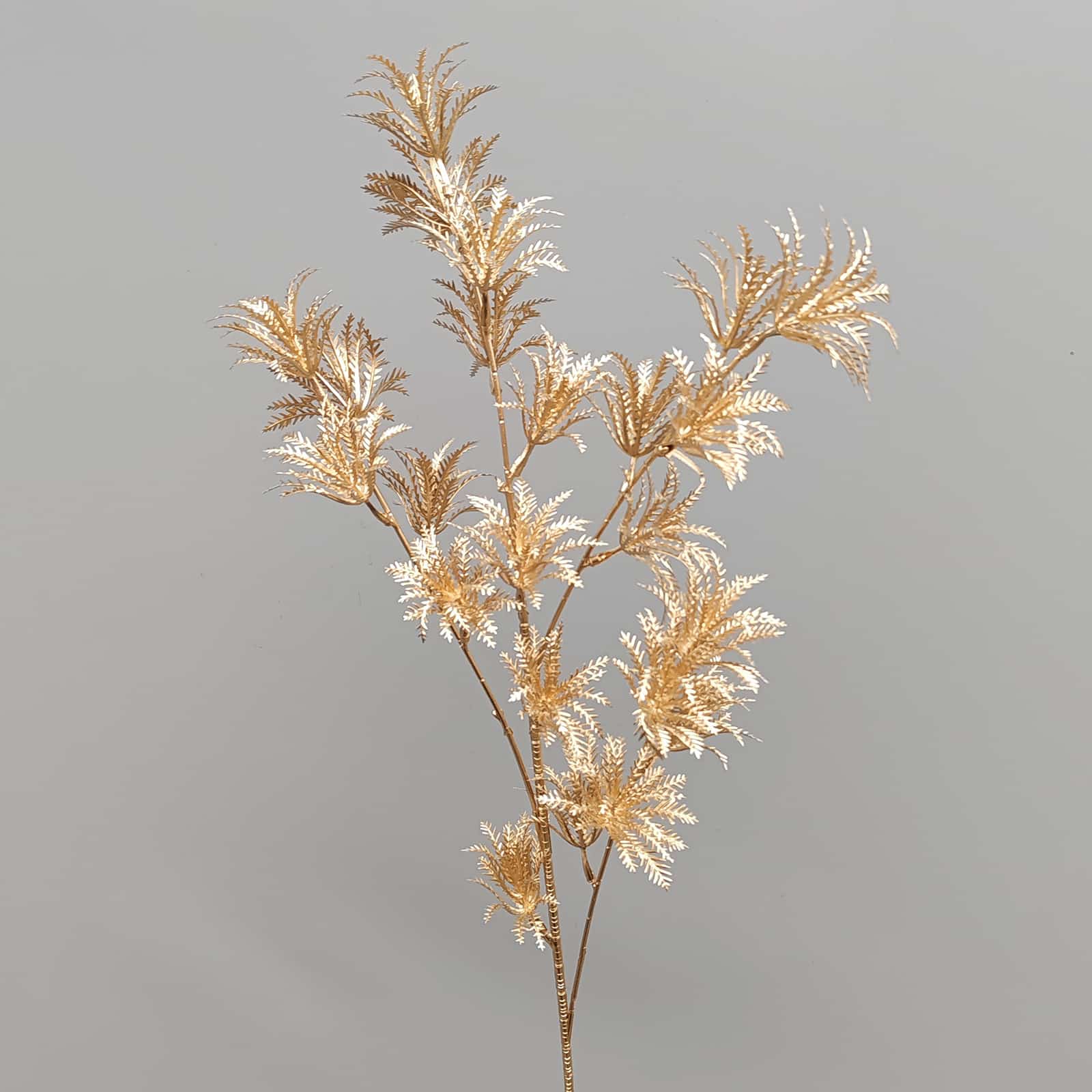 Gold artificial flower arrangement gold leaves gold color faux flower 