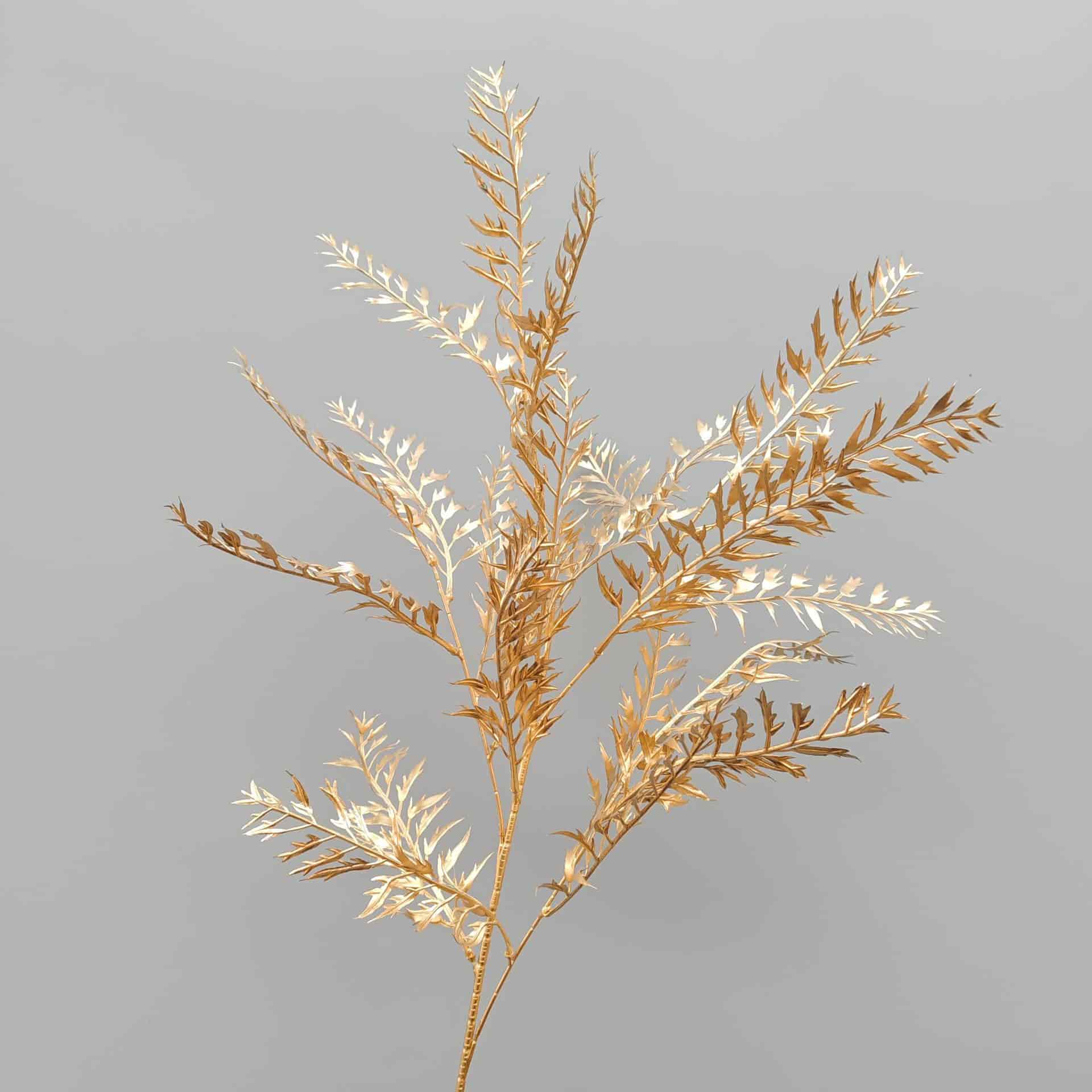 Gold artificial flower arrangement gold leaves gold color faux flower 