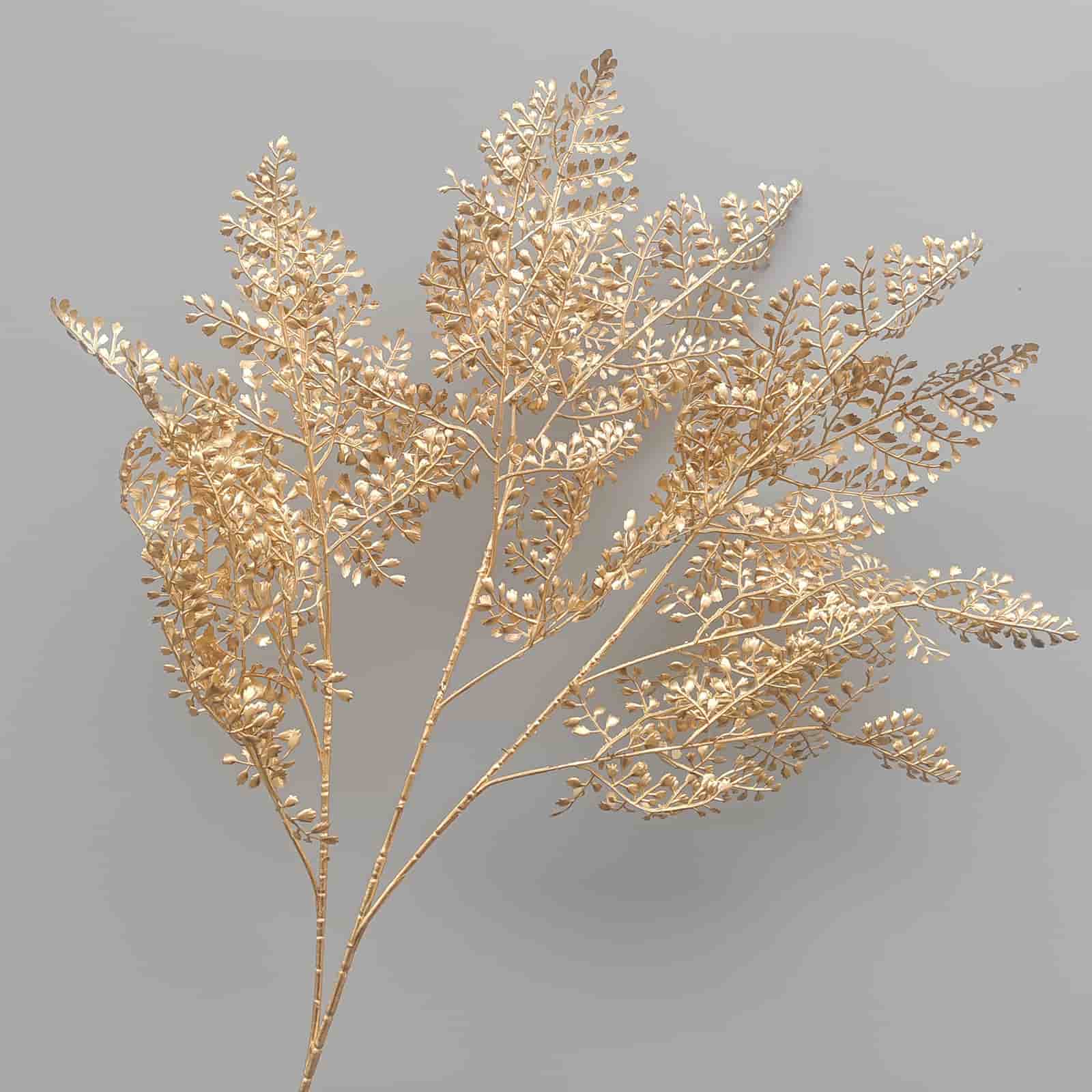Gold artificial flower arrangement gold leaves gold color faux flower 