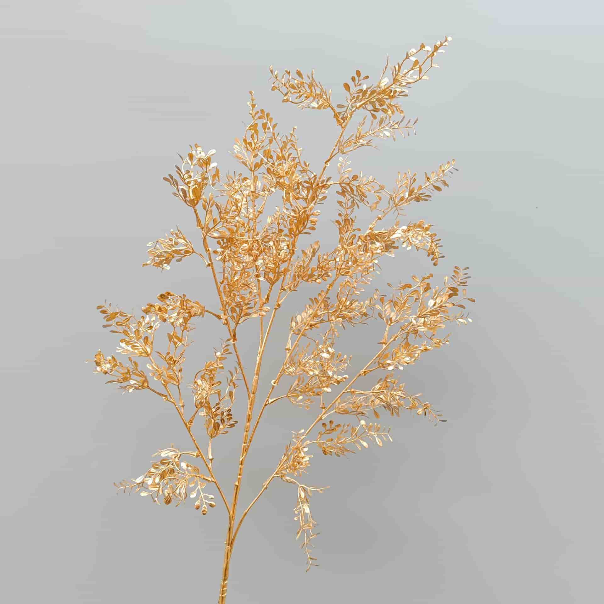 Gold artificial flower arrangement gold leaves gold color faux flower 