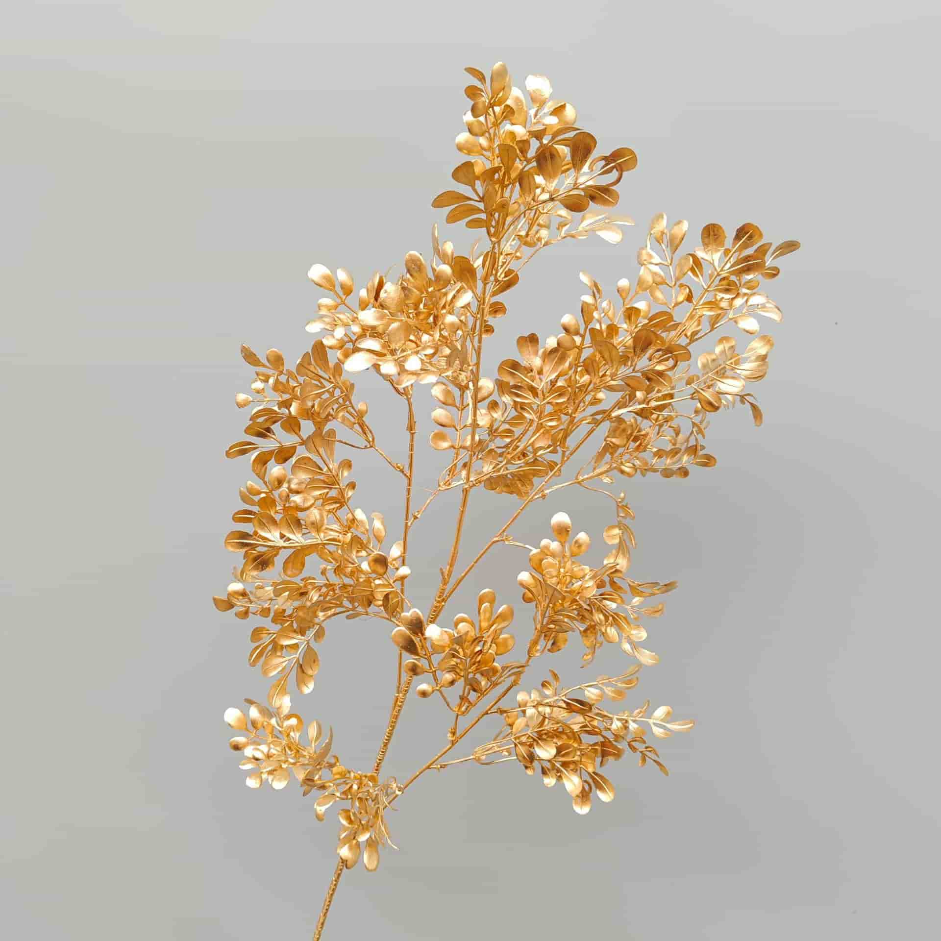 Gold artificial flower arrangement gold leaves gold color faux flower 