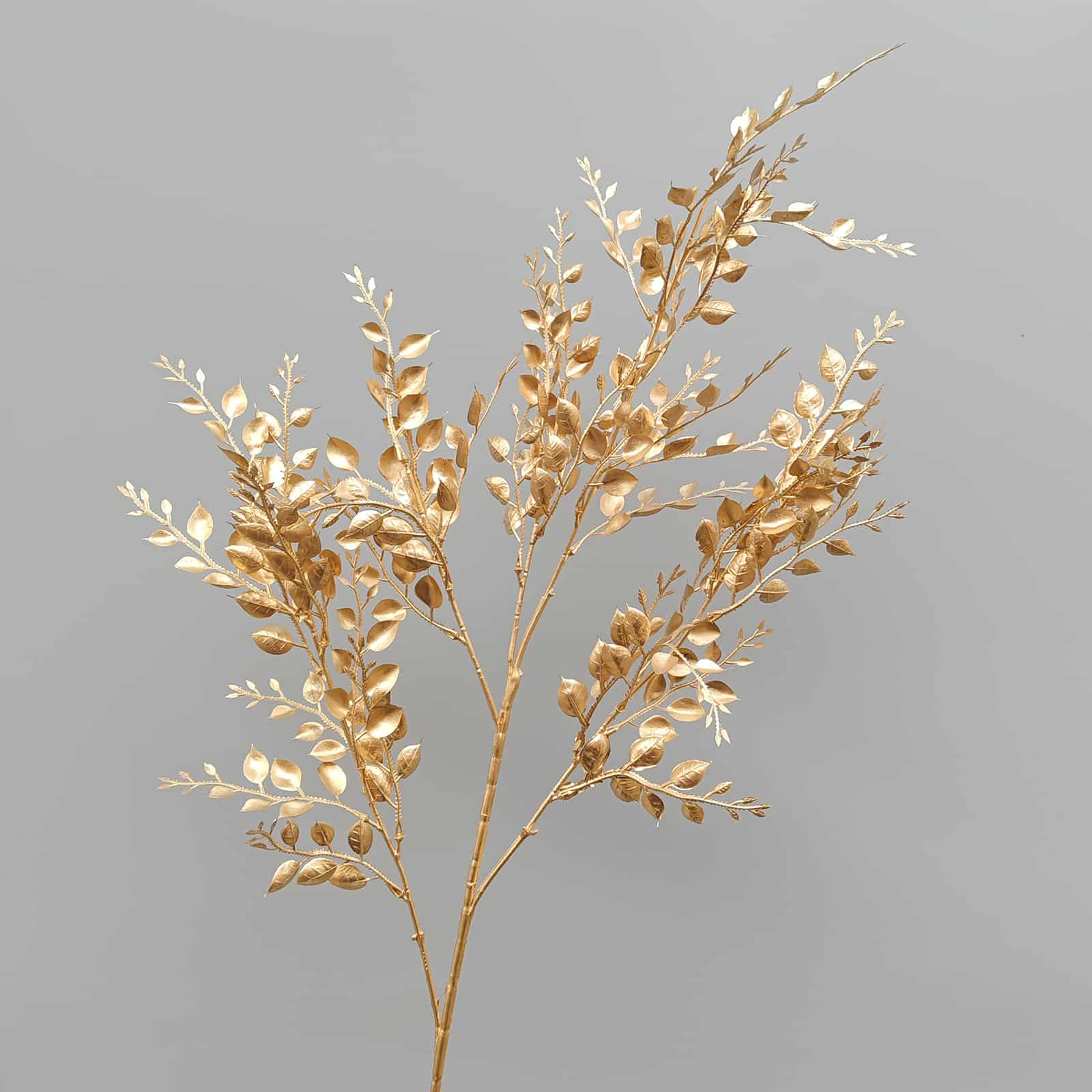 Gold artificial flower arrangement gold leaves gold color faux flower 