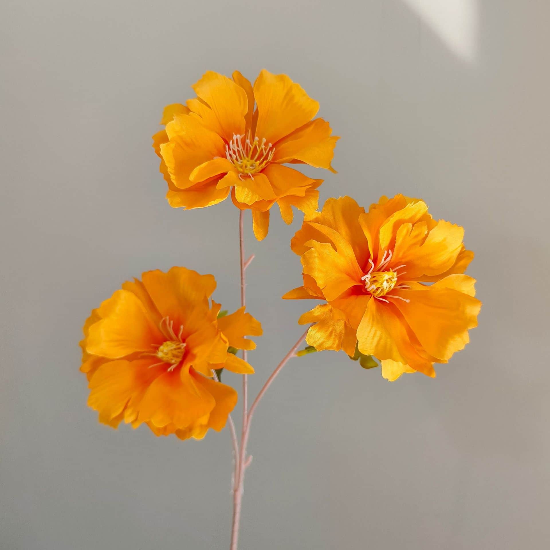 Yellow orange artificial flowers wedding flowers faux yellow flowers 