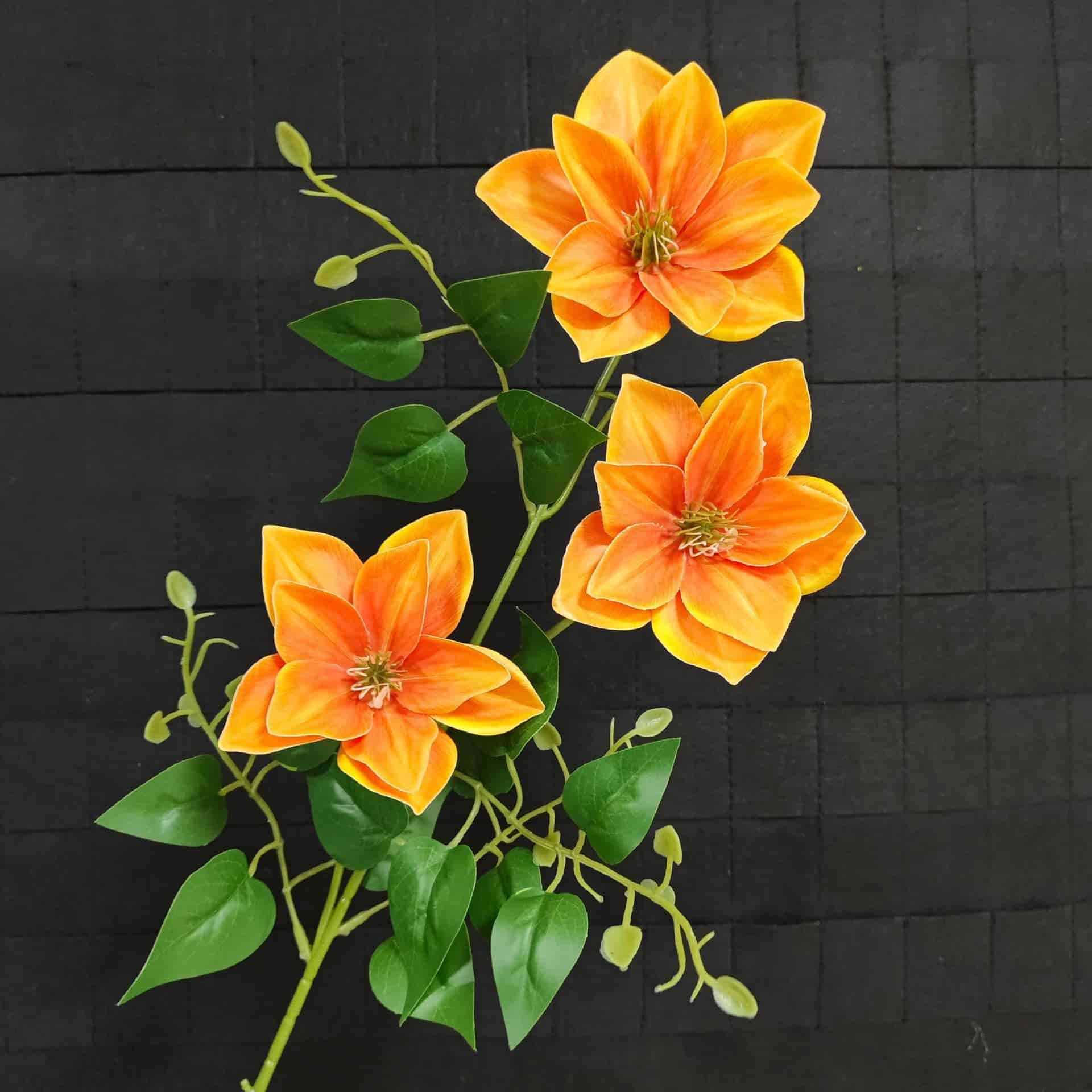 Yellow orange artificial flowers wedding flowers faux yellow flowers 