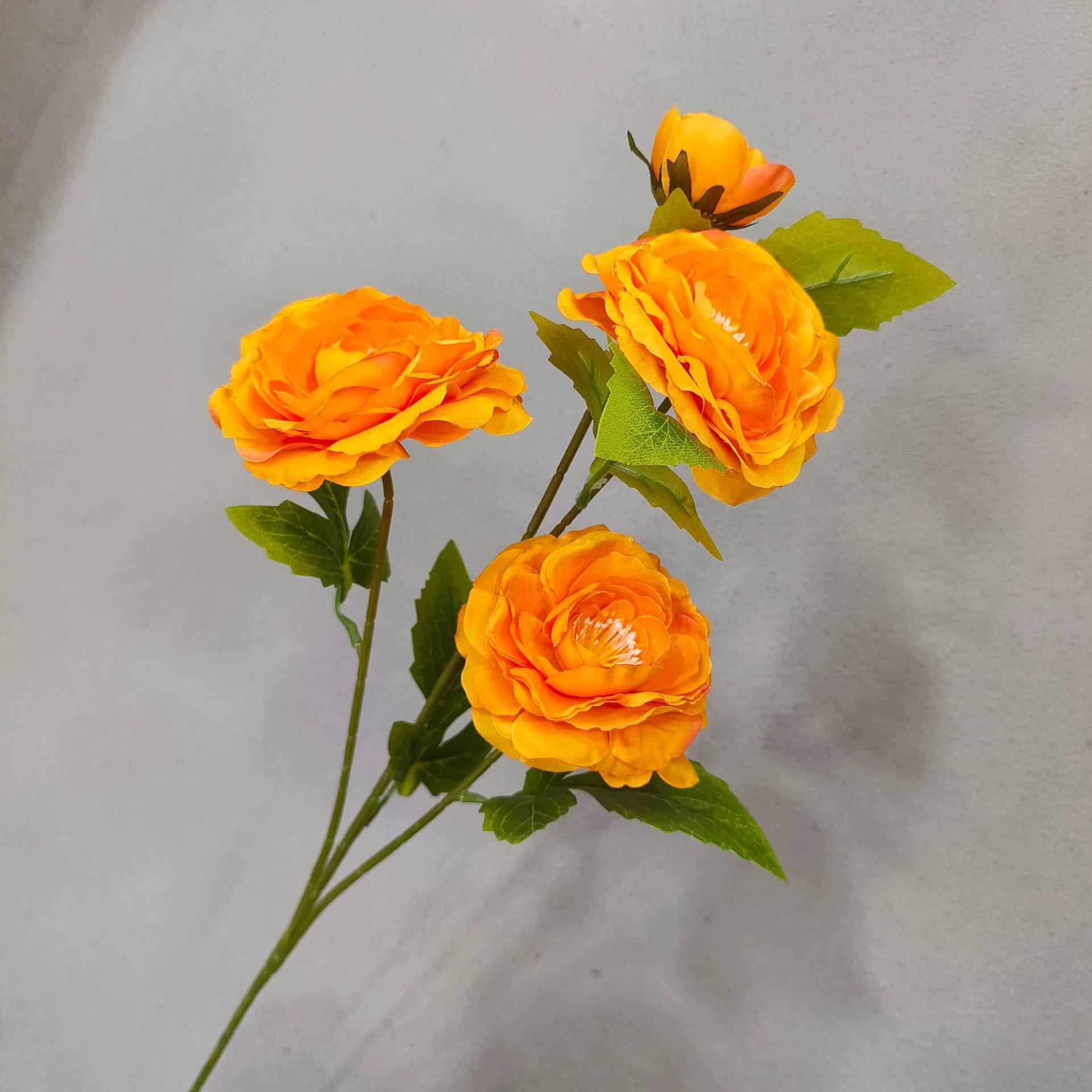 Yellow orange artificial flowers wedding flowers faux yellow flowers 