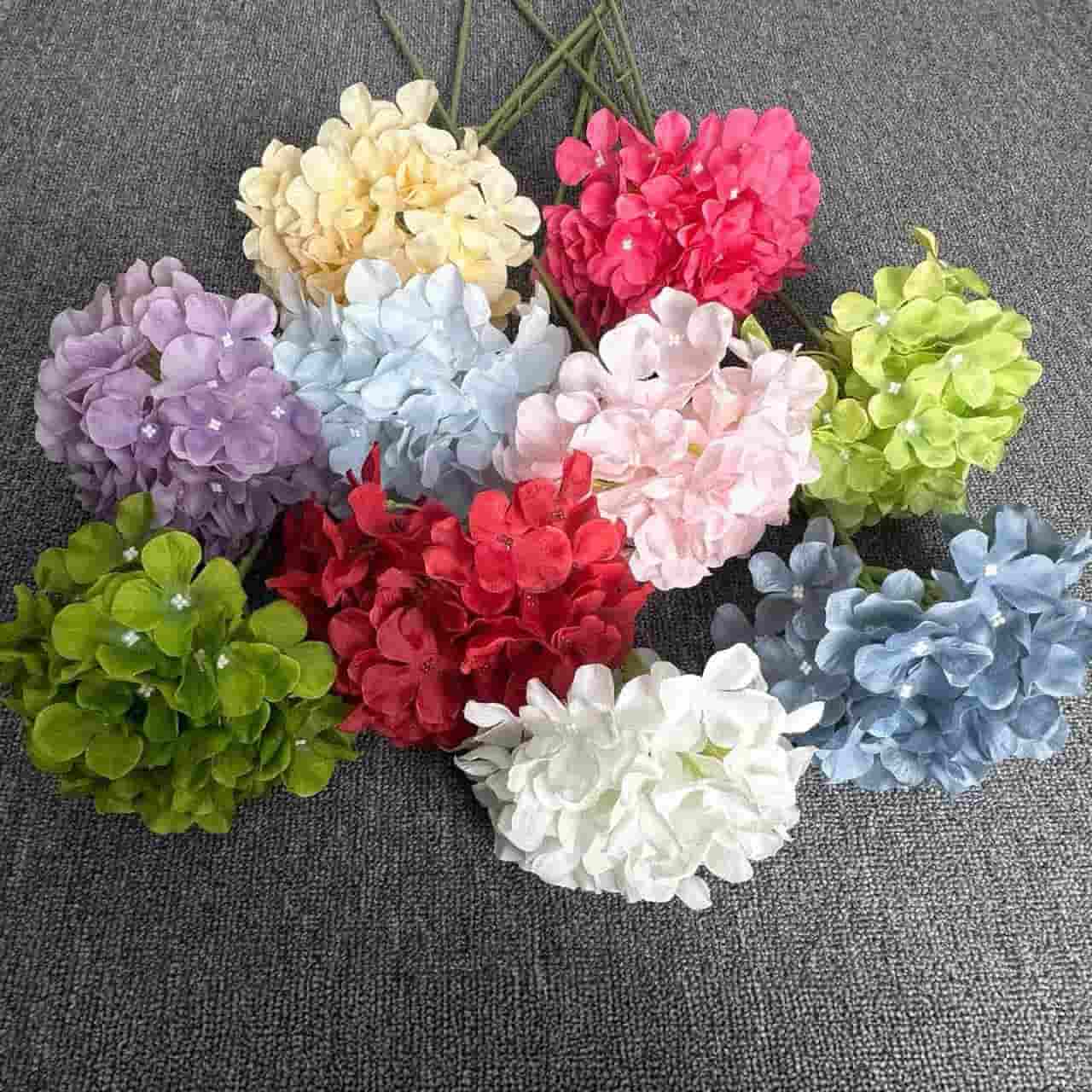 factory wholesale artificial flower single stem hydrangea wedding flower hydrangea